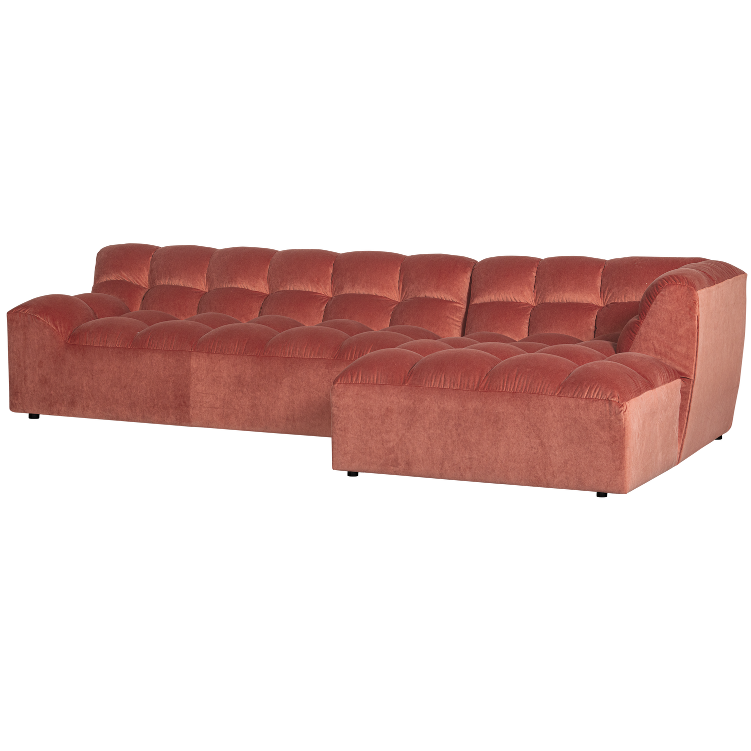 Allure chaise longue rechts geweven stof naturel melange