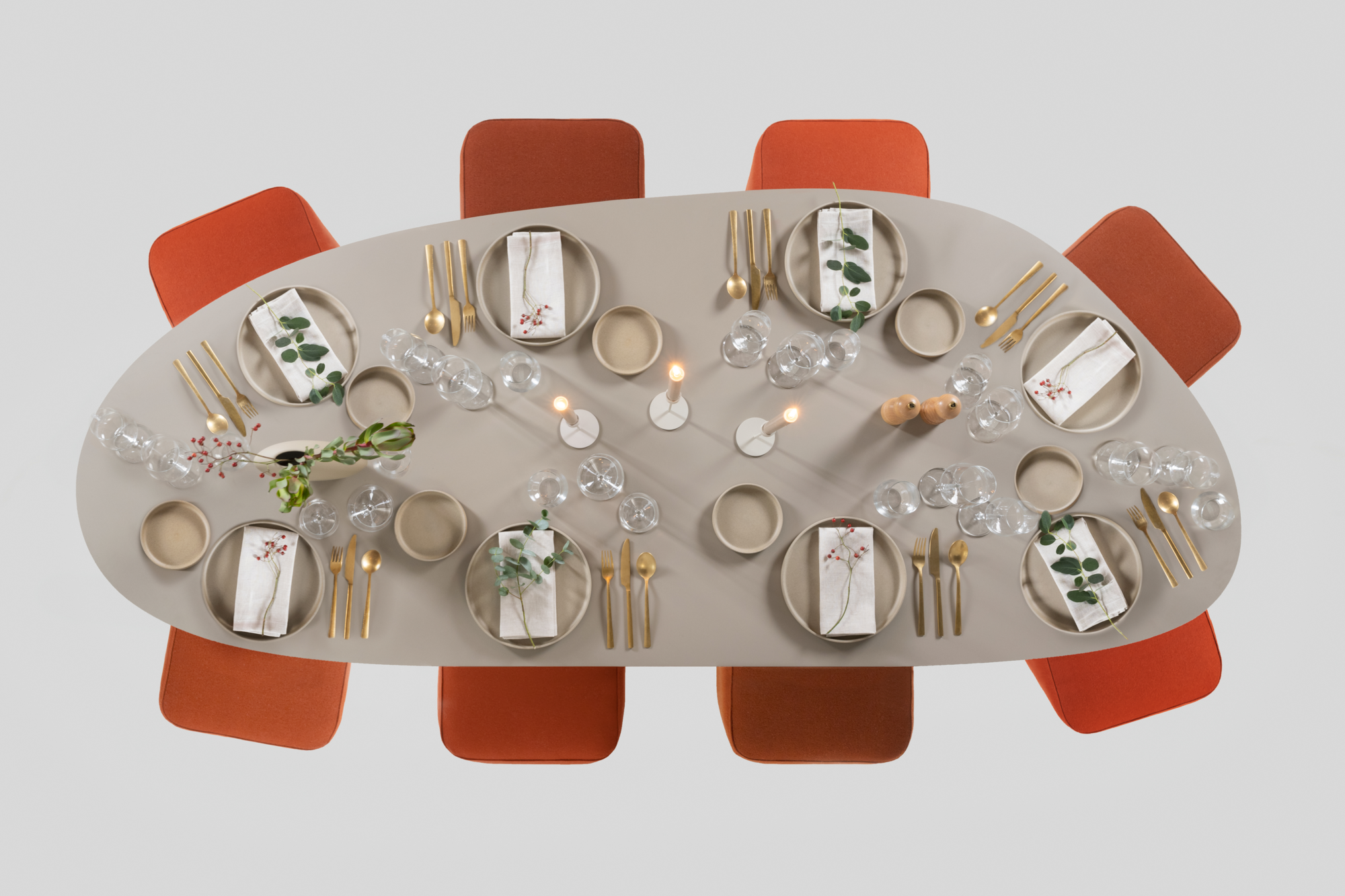 Studio HENK tafel Butterfly Blob - wit frame, HPL Fenix bianco kos