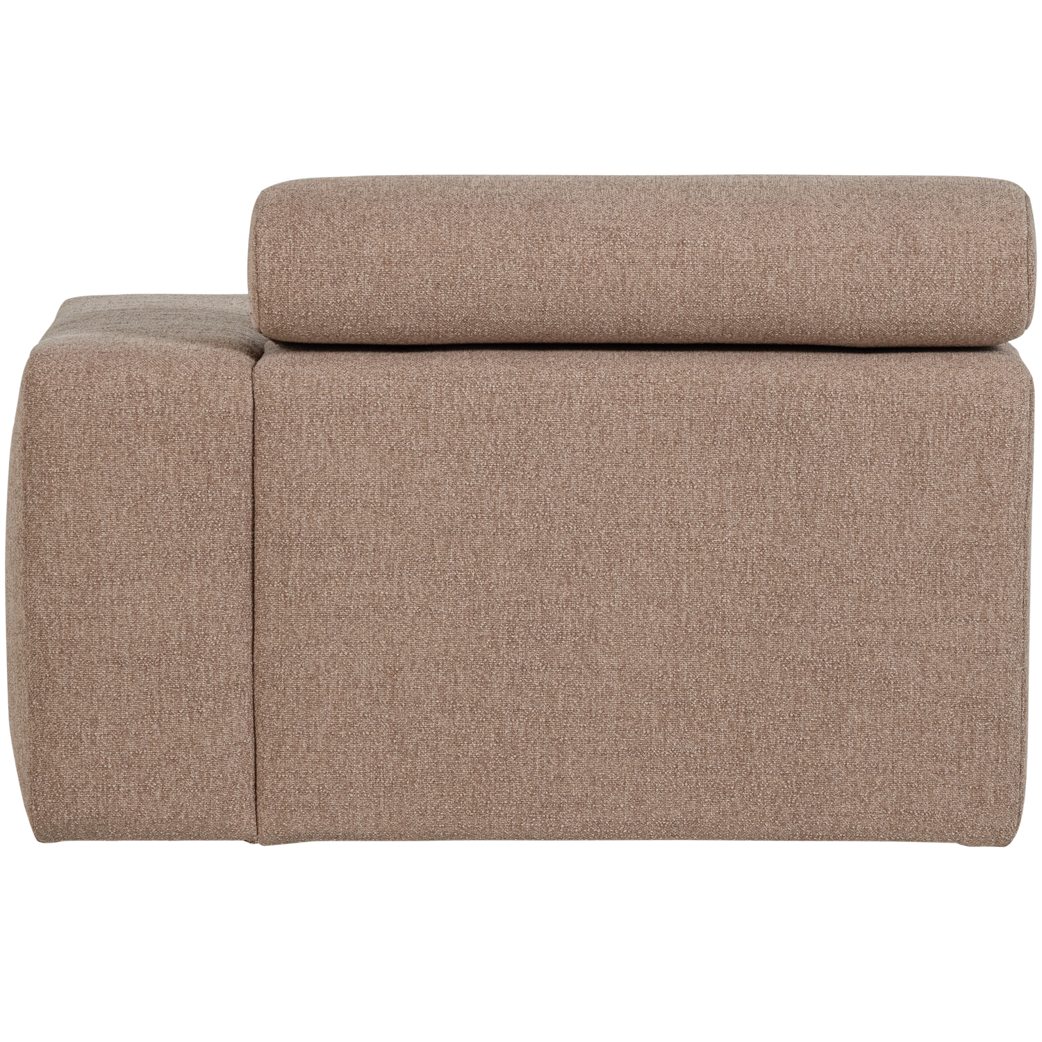 Novi chaise longue element arm rechts boucle karamelbruin
