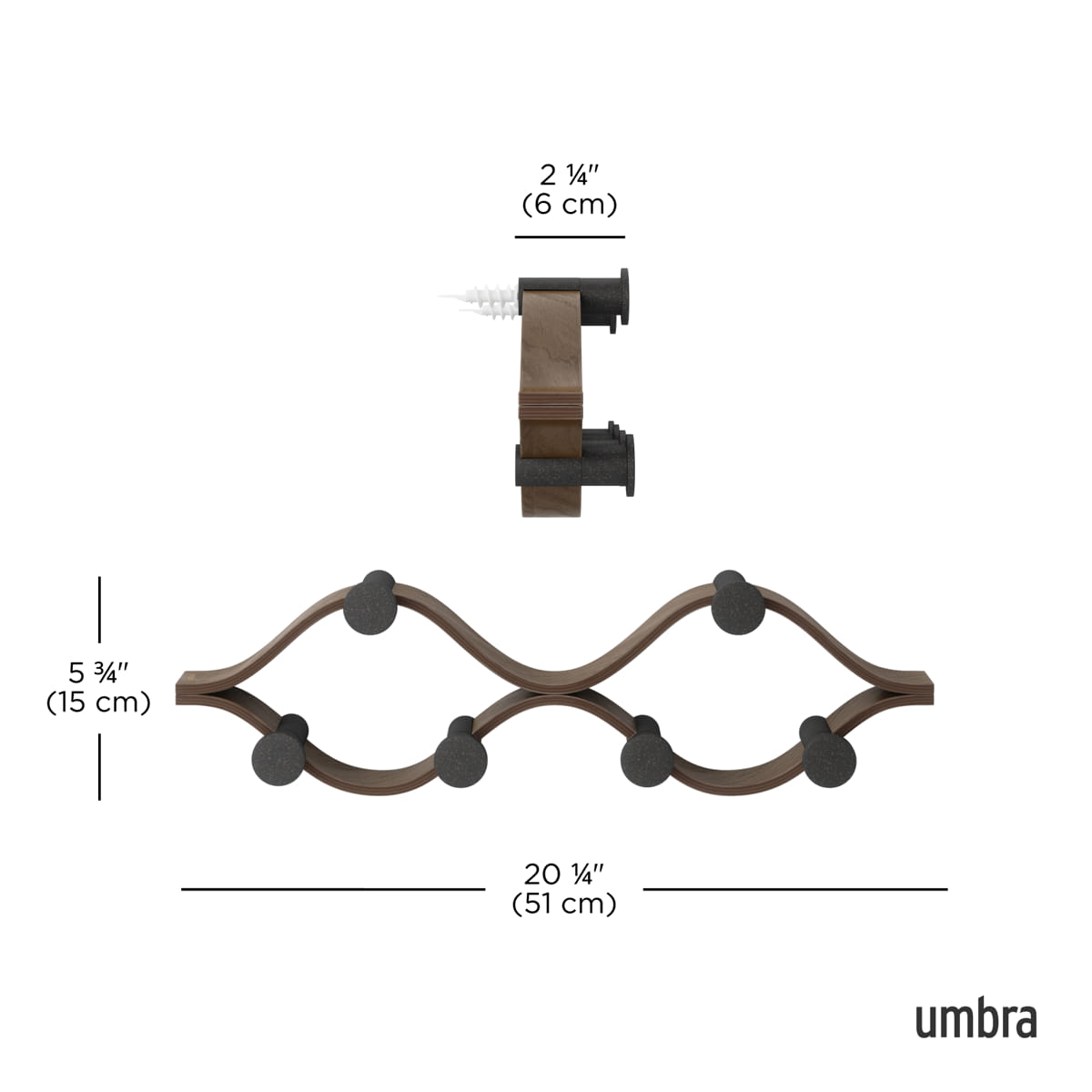Umbra wandkapstok Montage - 6 haken