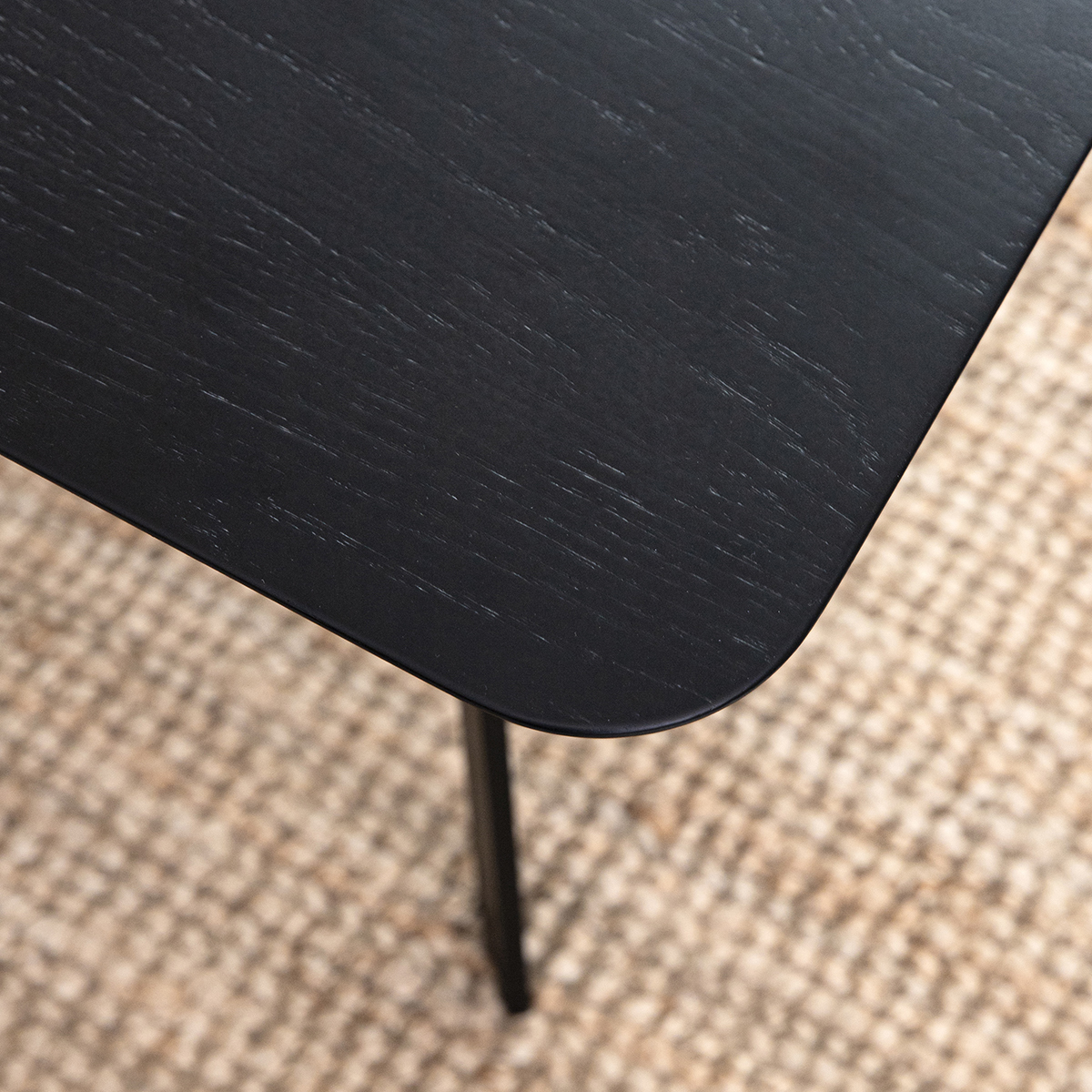 Studio HENK tafel Slim X-type Rechthoekig - zwart frame, zwarte beits