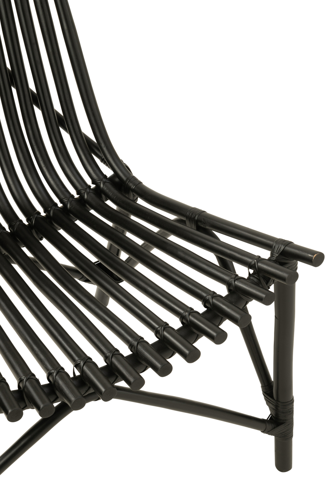 Zwarte loungestoel rotan j-line