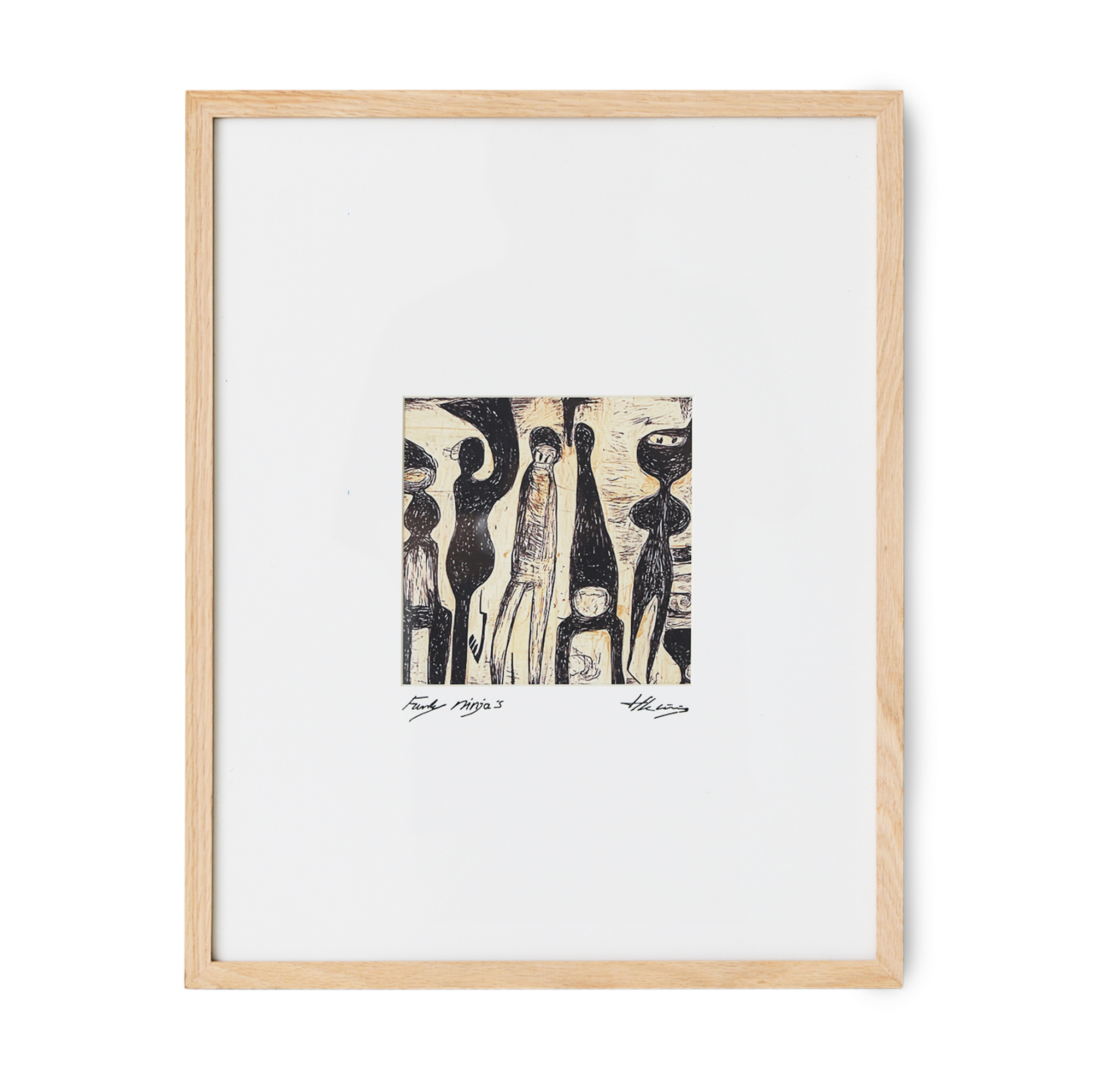 HKliving Schilderij Framed artwork funky ninja's 40x50 cm