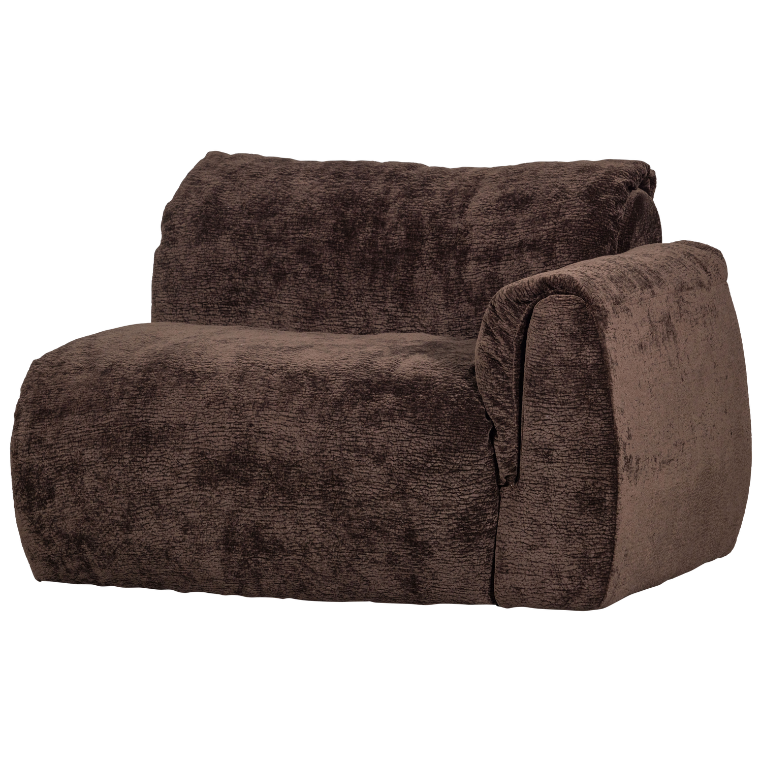 Baggy 1-zits element met arm rechts geweven chenille bruin