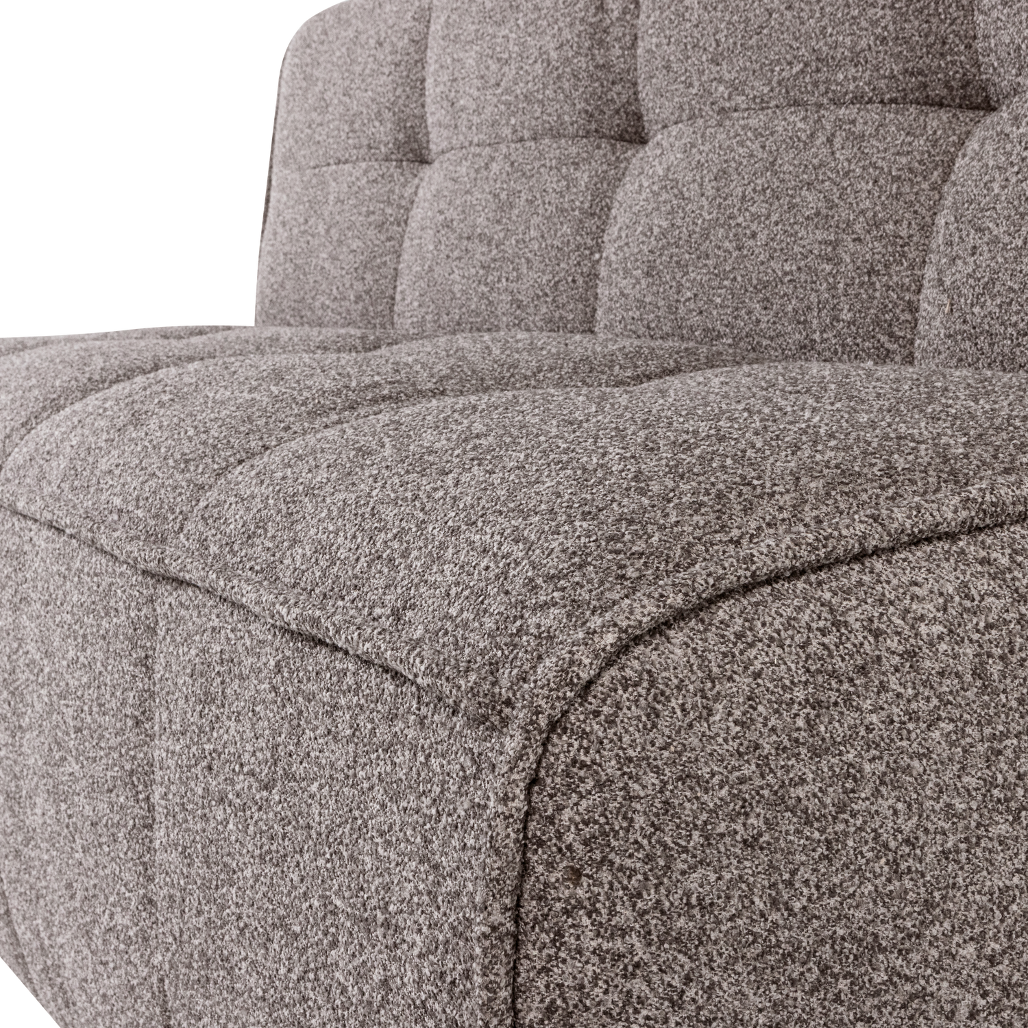 Cluster eetbankje met rugleuning boucle khaki bruin