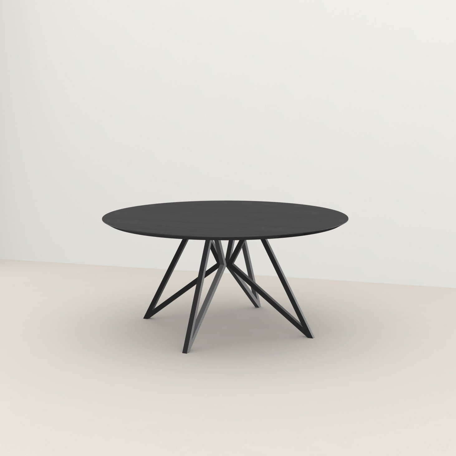 Studio HENK tafel Butterfly Rond QuadpodXL - zwart frame, zwarte beits