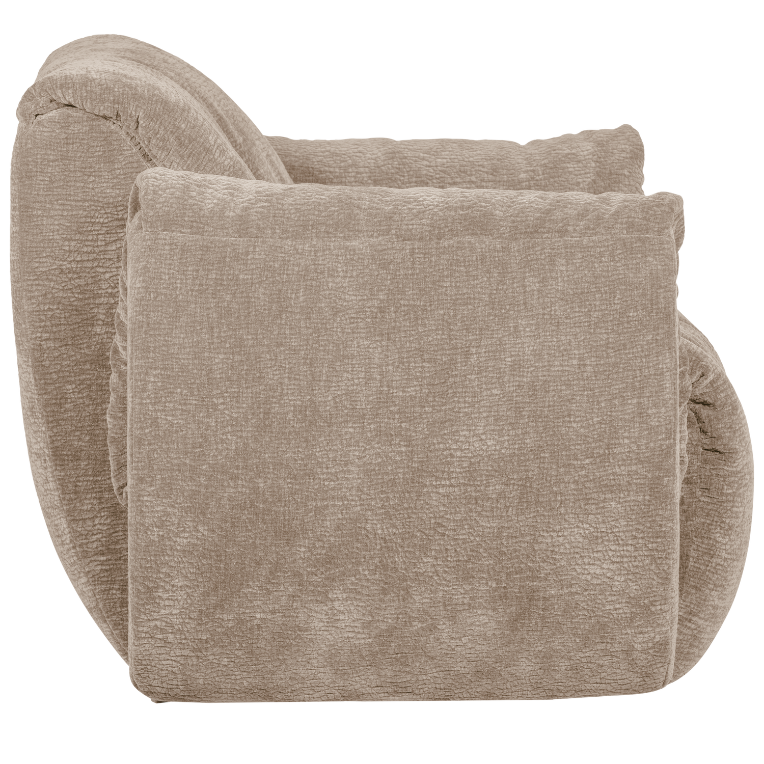 Baggy draaifauteuil geweven stof warmgrijs melange