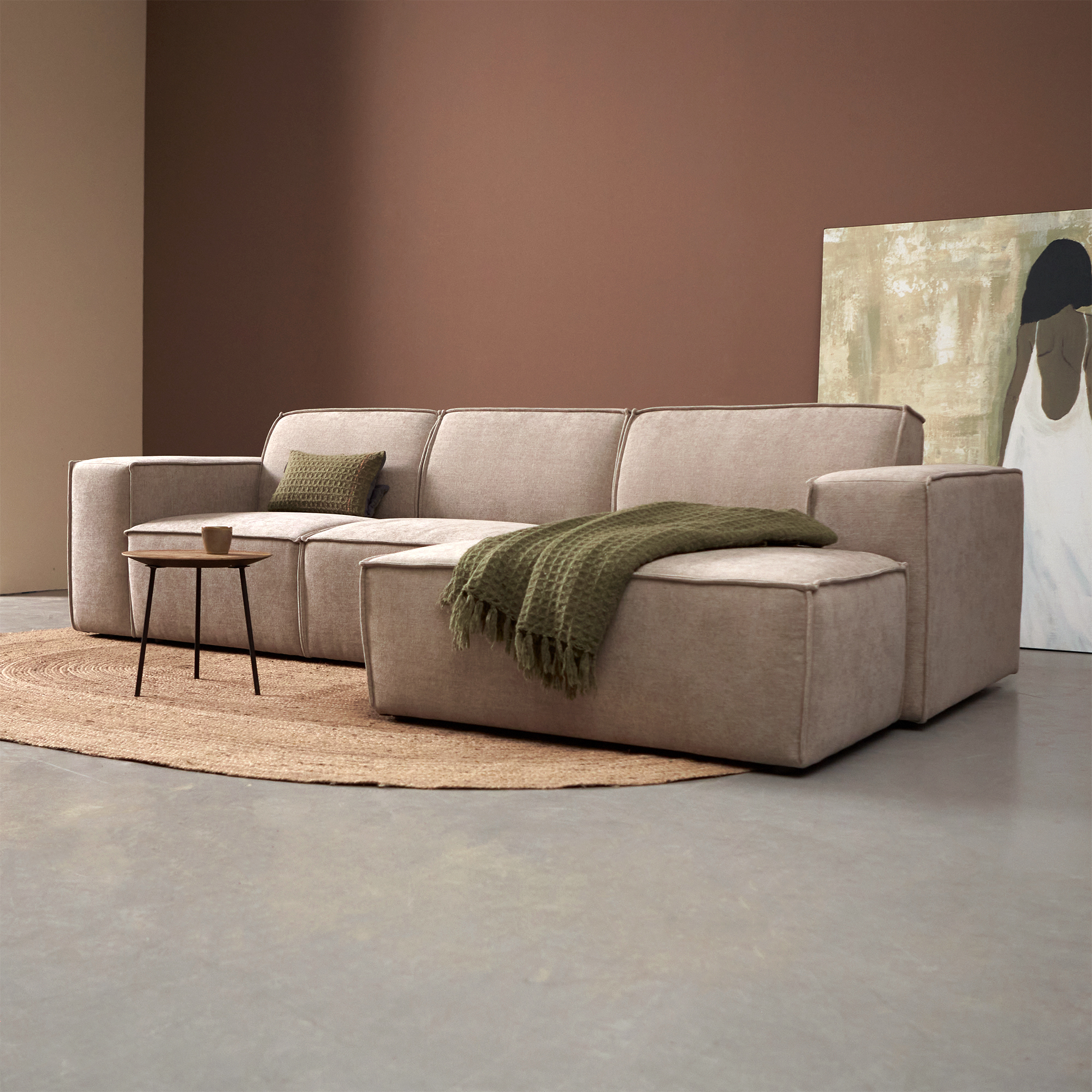  Hoekbank Chaise Livento Taupe