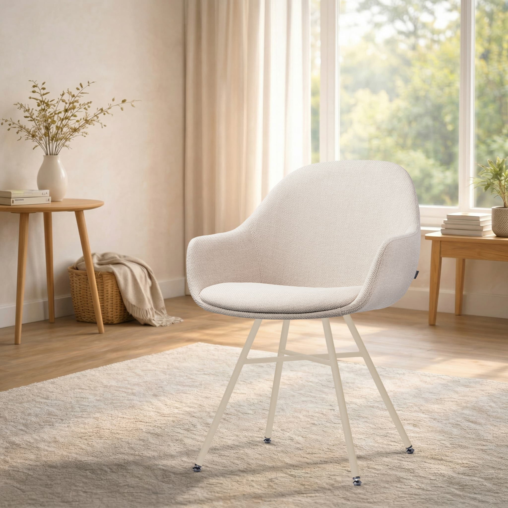 Eetkamerstoel Noa-Mae beige onderstel