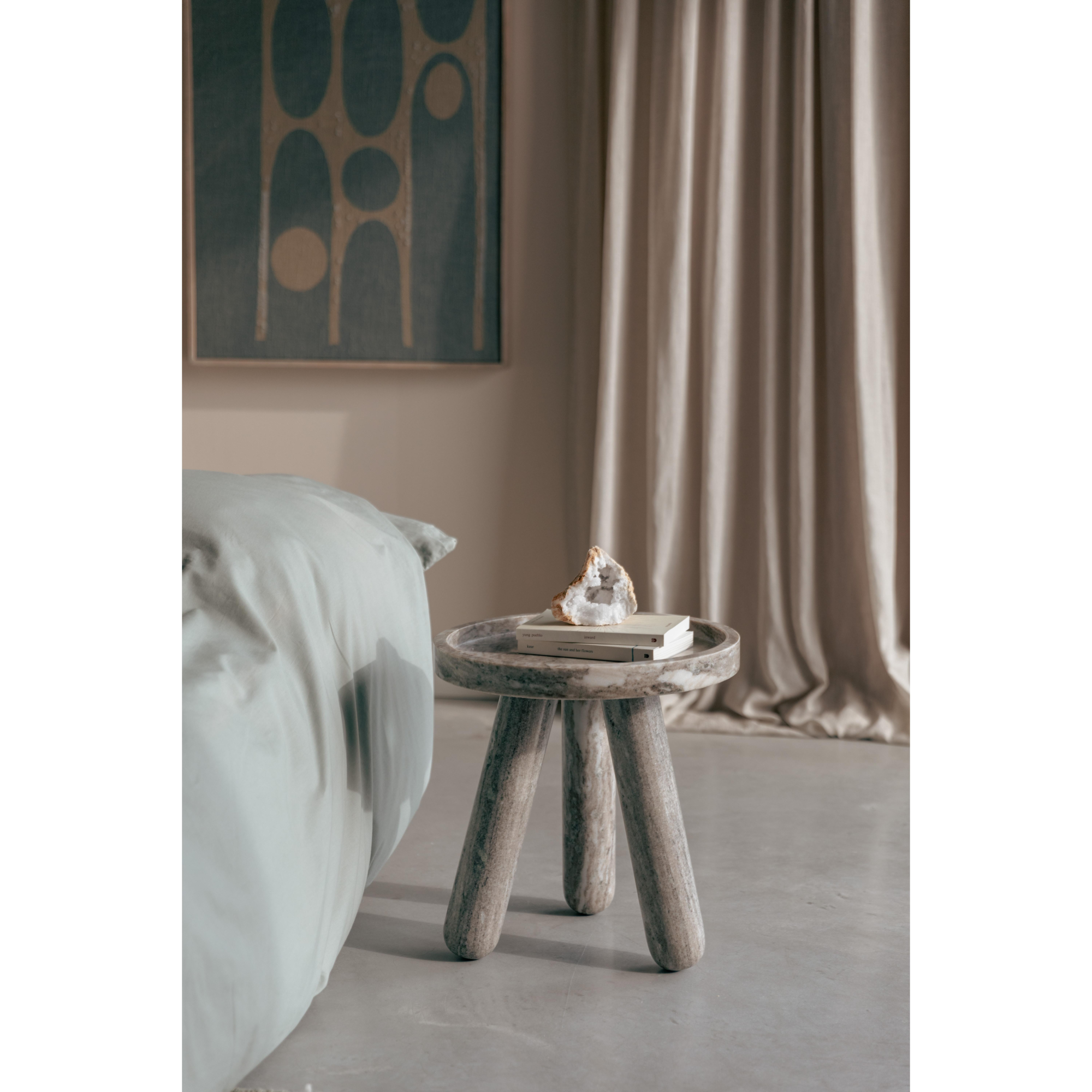 Cosmopolitan bijzettafel rond 40 cm marmer