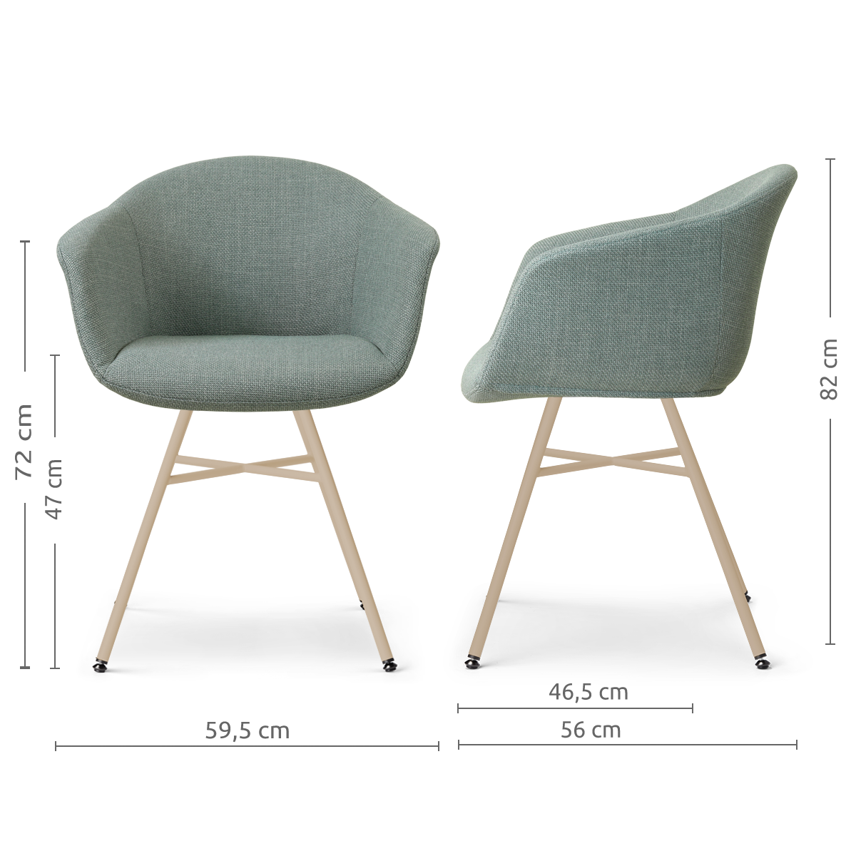 eetkamerstoel Noa-Otis beige onderstel