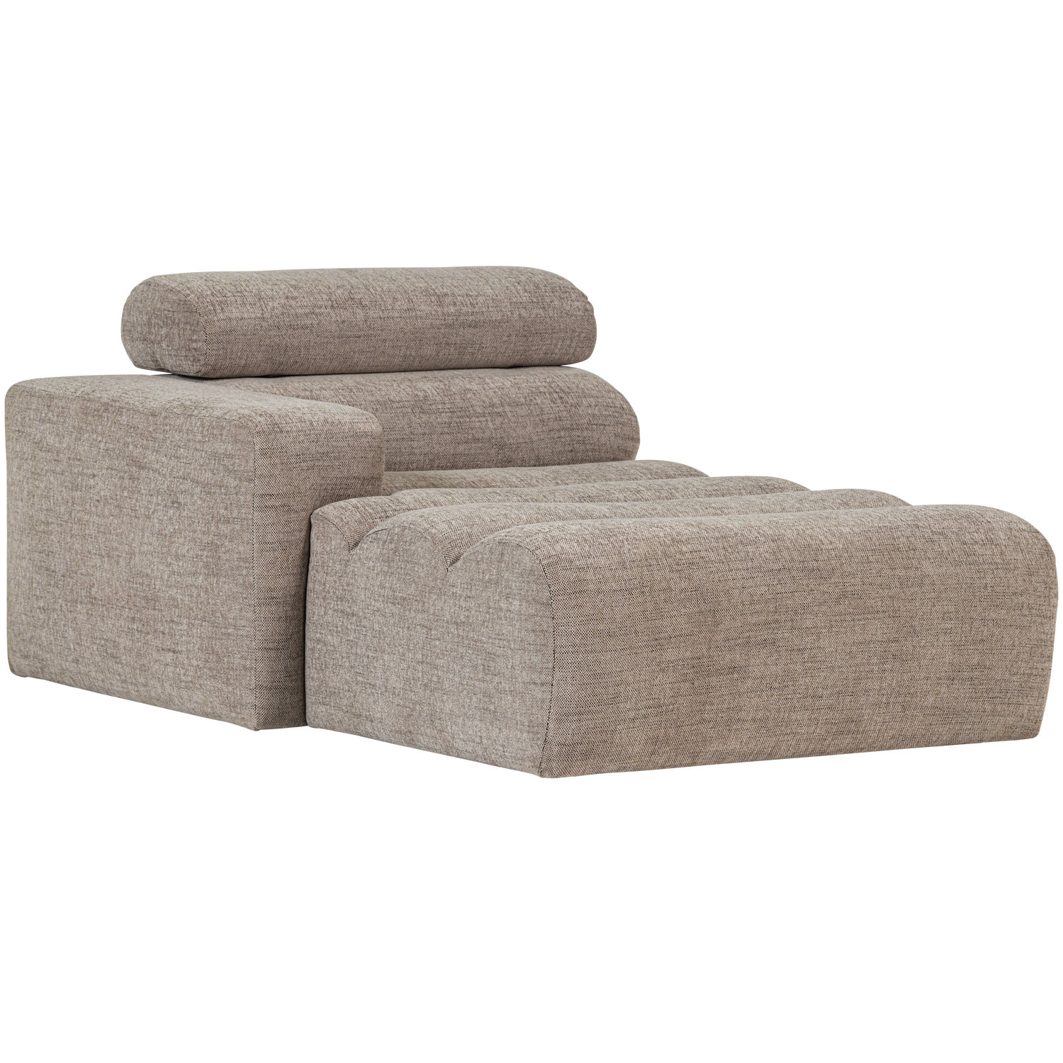 Novi chaise longue element arm links ribstof terra