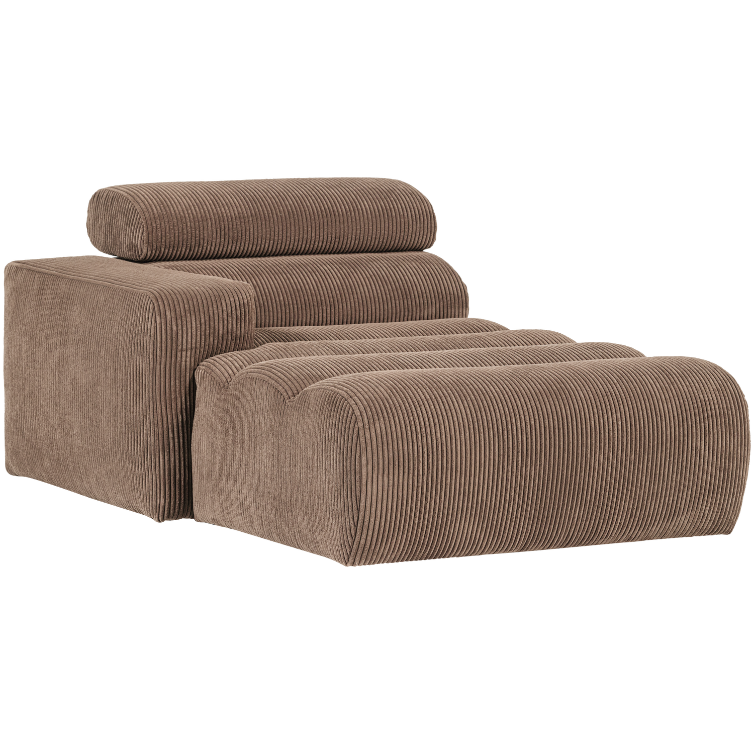 Novi chaise longue element arm links ribstof terra