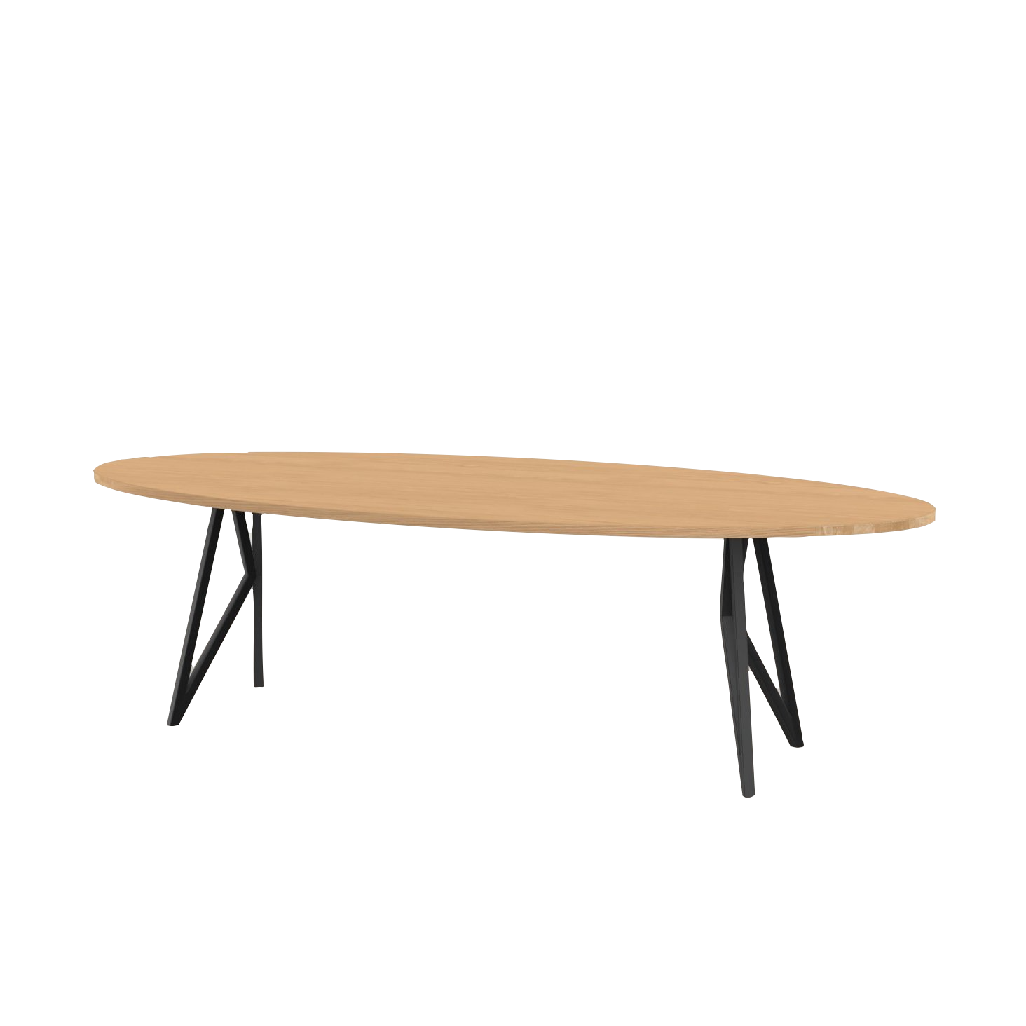 Studio HENK tafel Butterfly Ovaal - zwart frame, hardwax light 3041