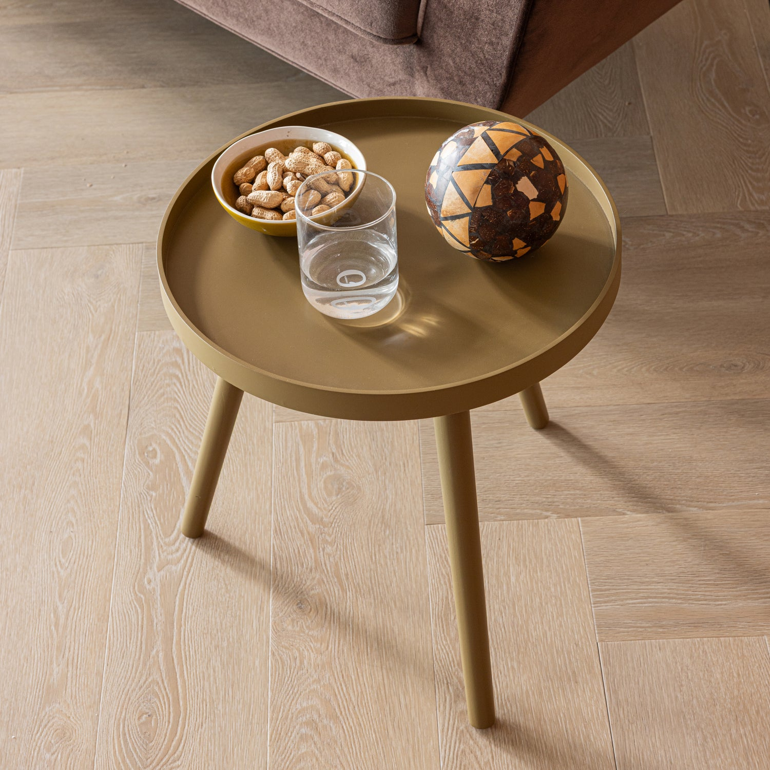 Sasha bijzettafel o41 cm hout honinggeel [fsc]