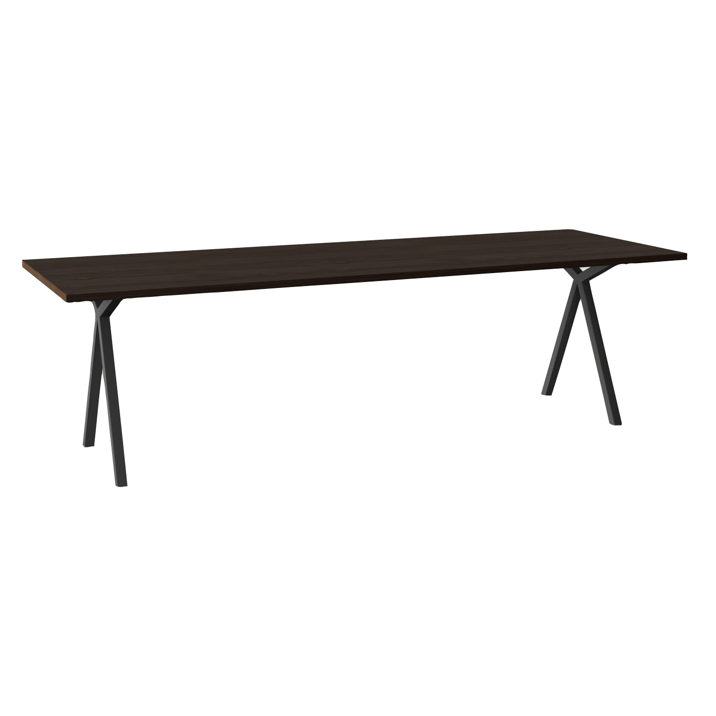 Studio HENK tafel Slim X-type Rechthoekig - zwart frame, gerookte beits