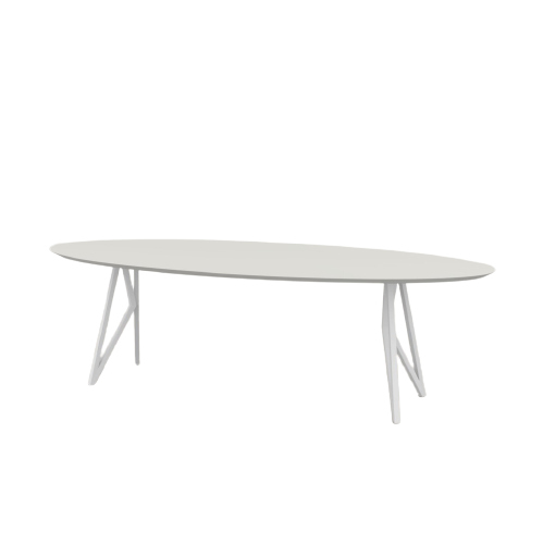Studio HENK tafel Butterfly Ovaal - wit frame, HPL Fenix bianco kos