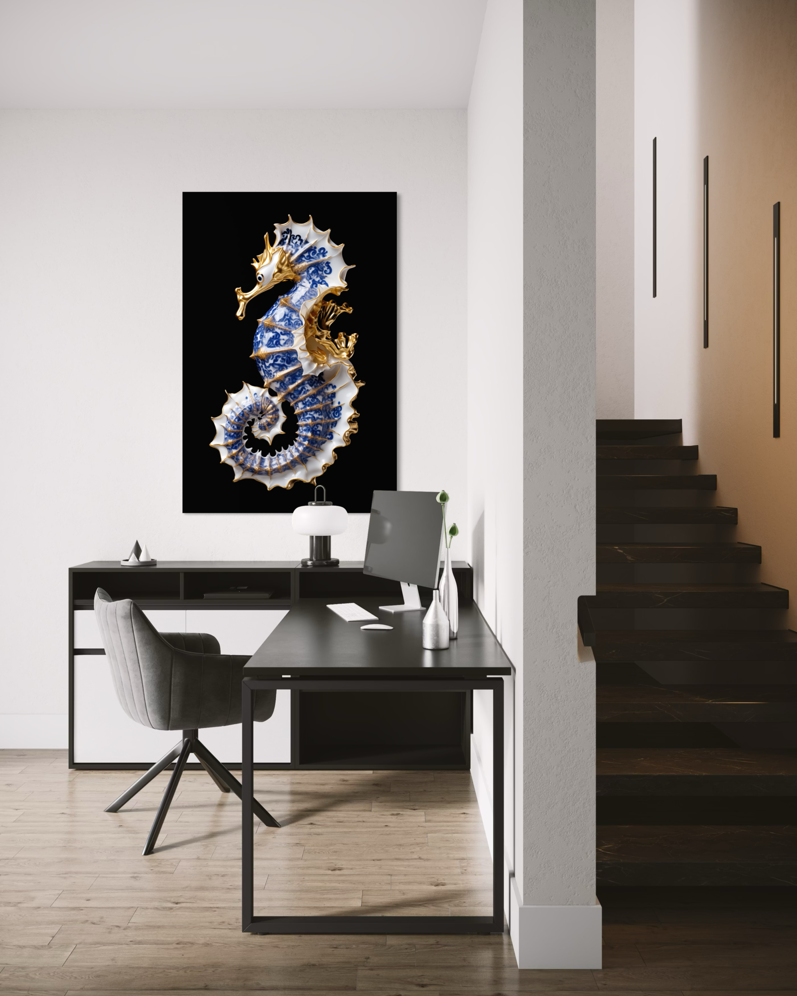 Delft Blue Seahorse
