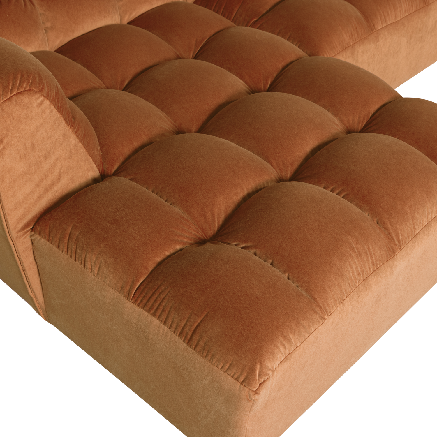 Allure chaise longue links geweven stof naturel melange