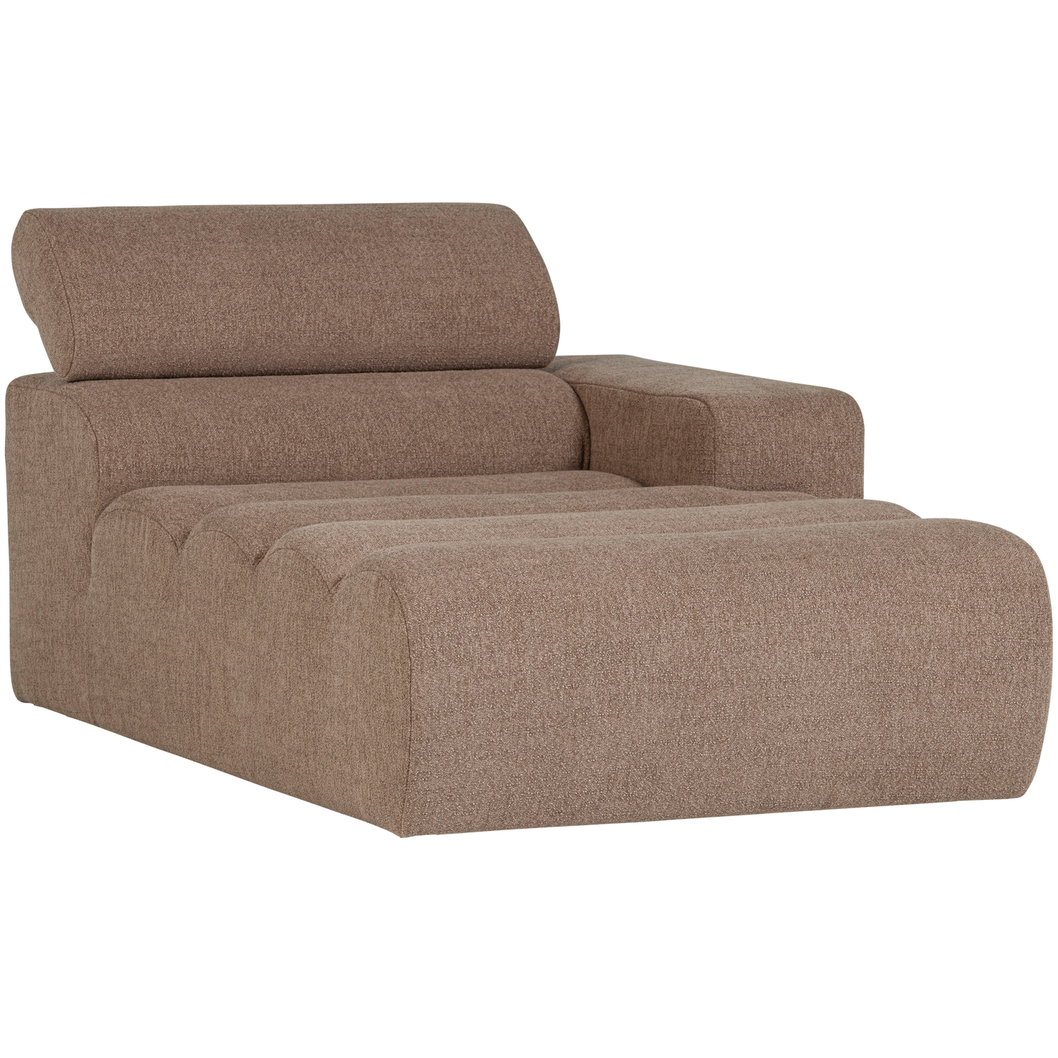 Novi chaise longue element arm rechts boucle karamelbruin