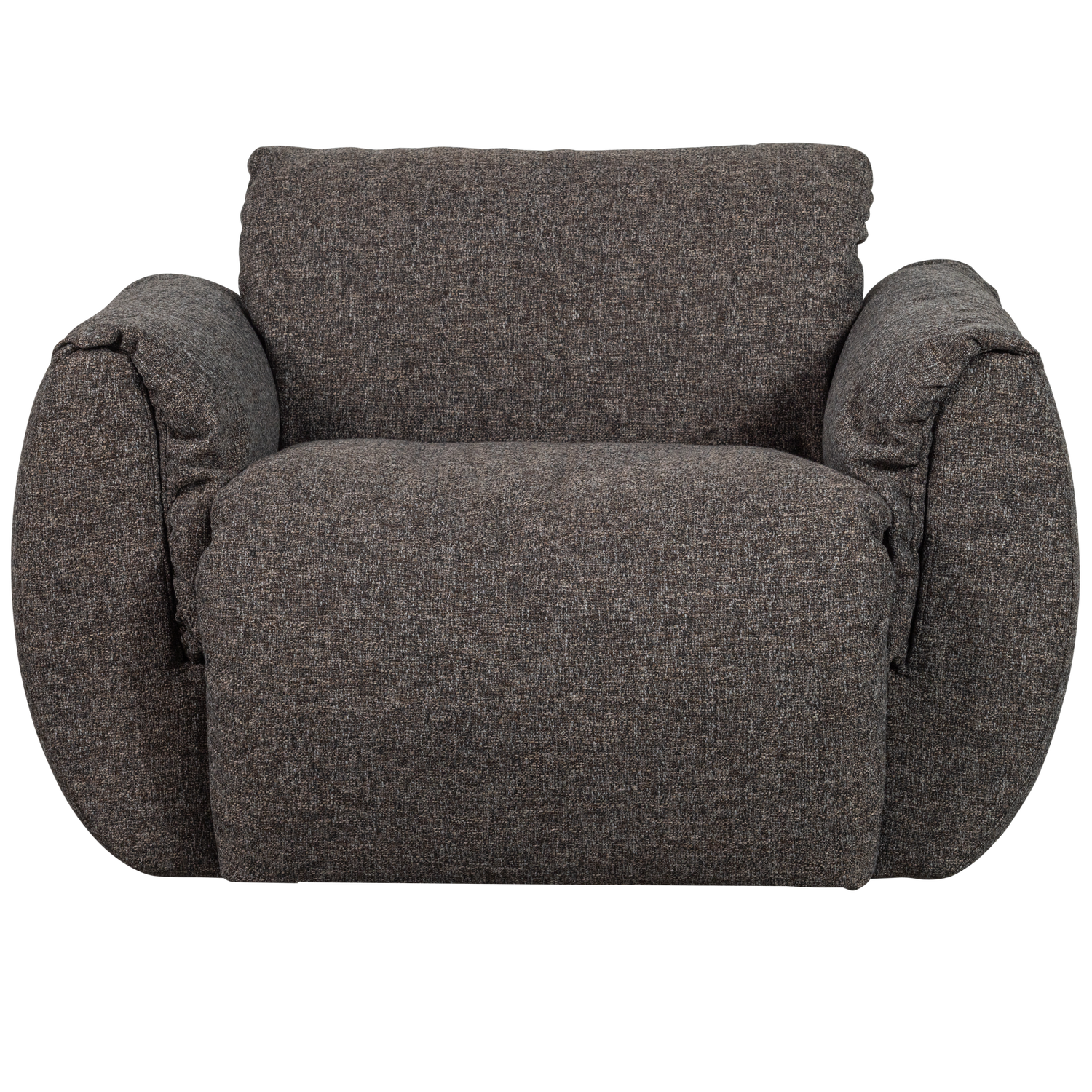 Baggy draaifauteuil geweven stof warmgrijs melange