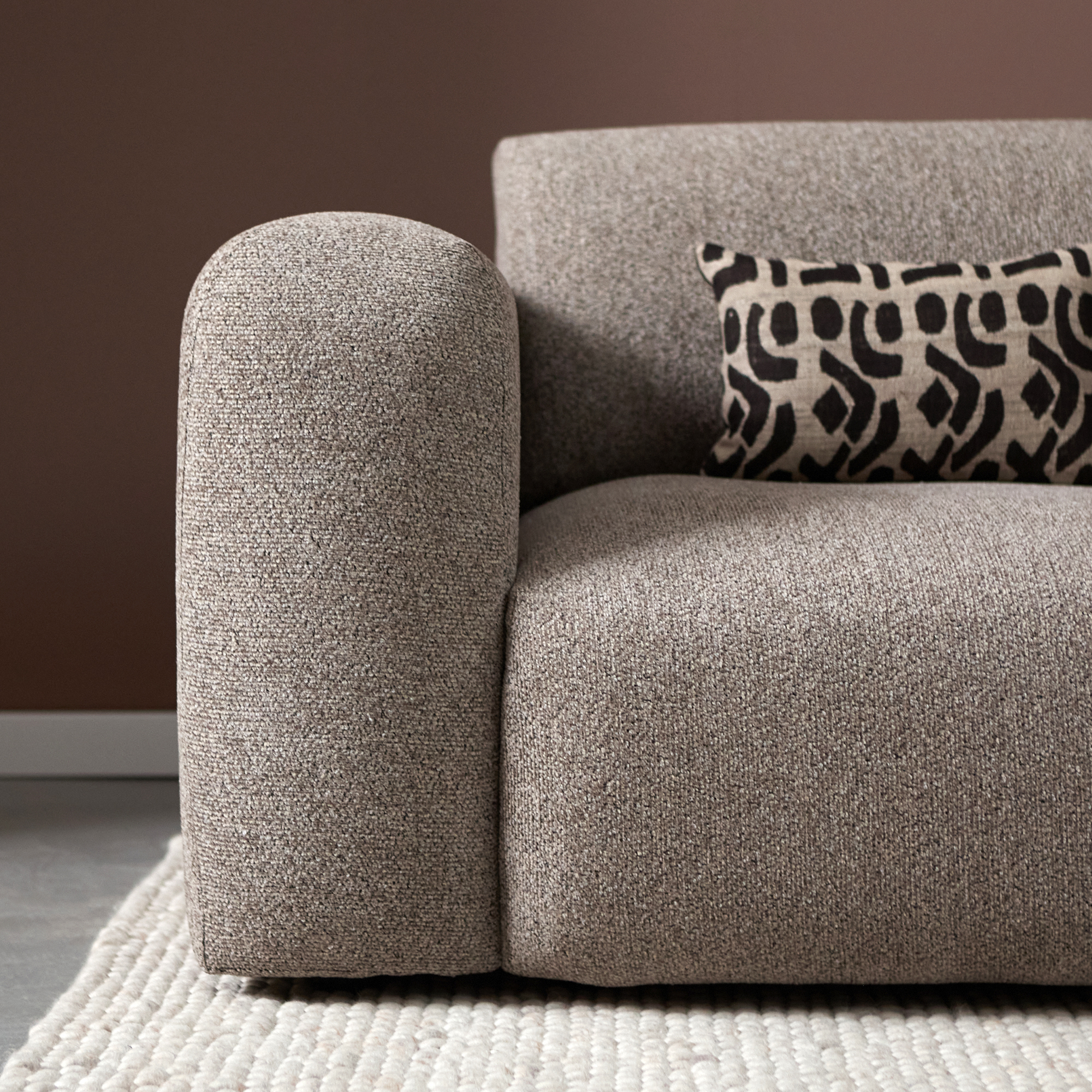 Riva Hoekbank Bruin, Chaise Longue