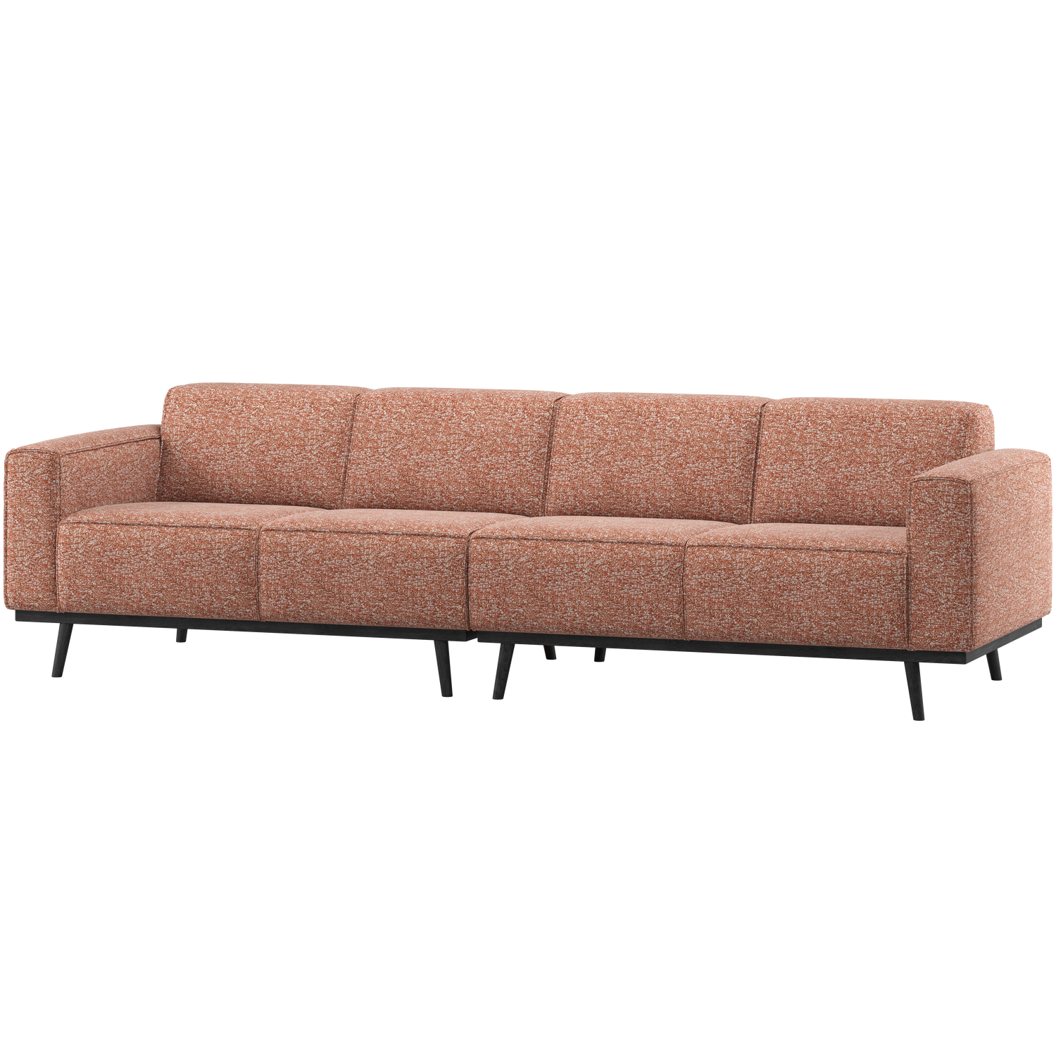 Statement 4-zits bank 280 cm chenille velvet perzikroze