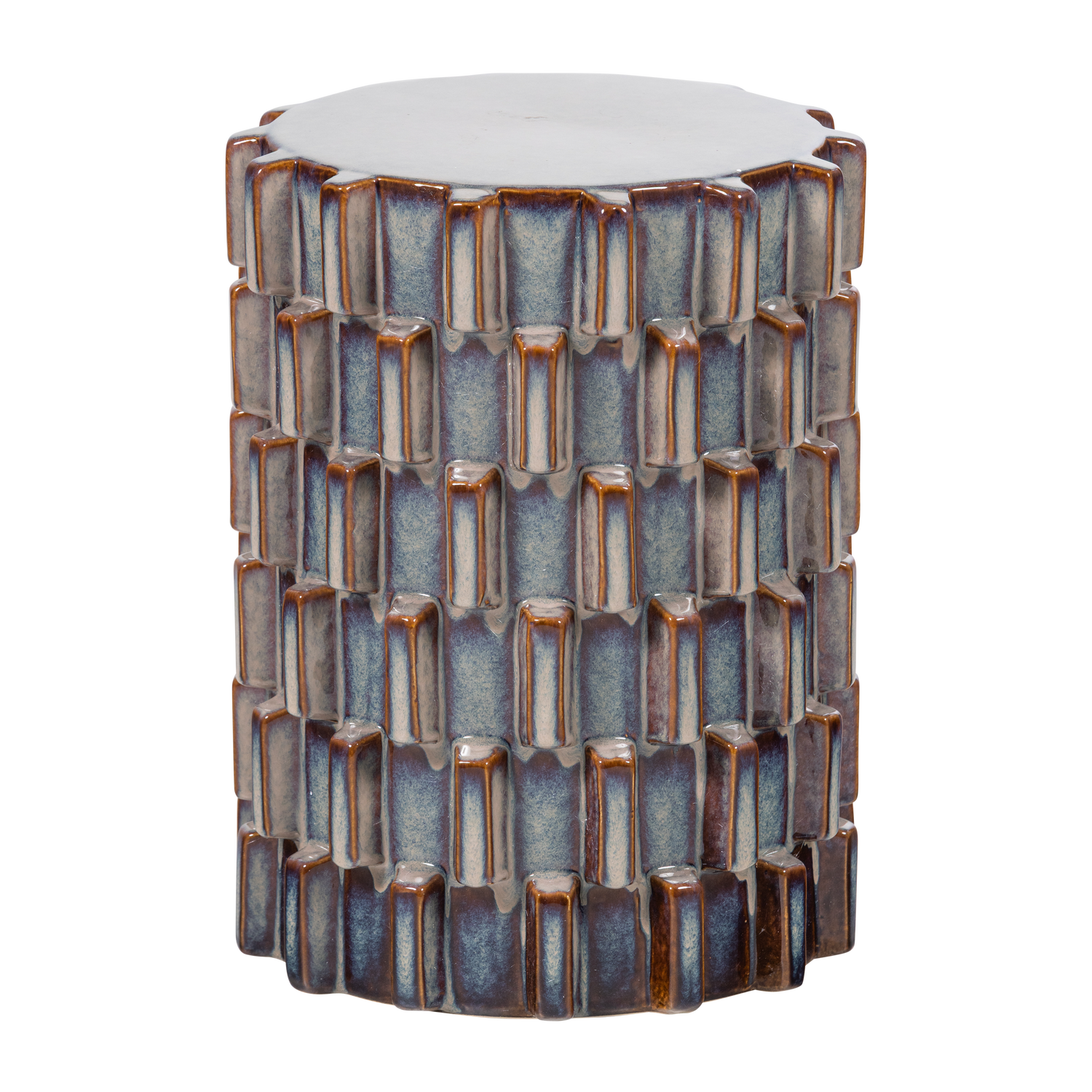 Axu decoratieve bijzettafel o35x45 cm keramiek grijsblauw