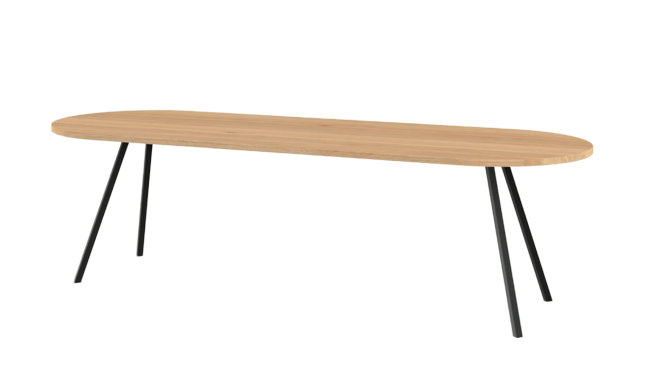 Studio HENK tafel Slim Co Plat Ovaal, zwart frame - Smart Collectie
