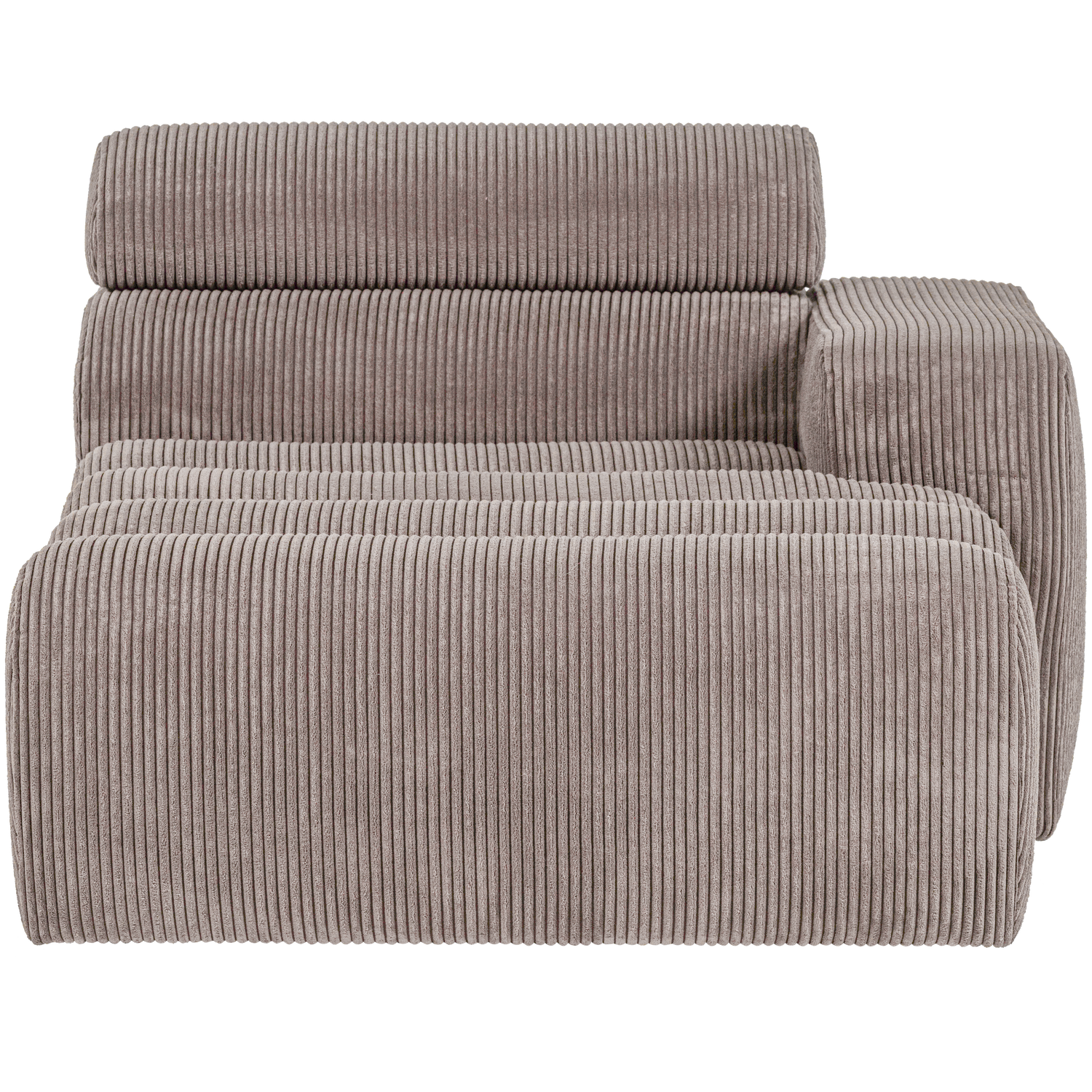 Novi chaise longue element arm rechts boucle karamelbruin
