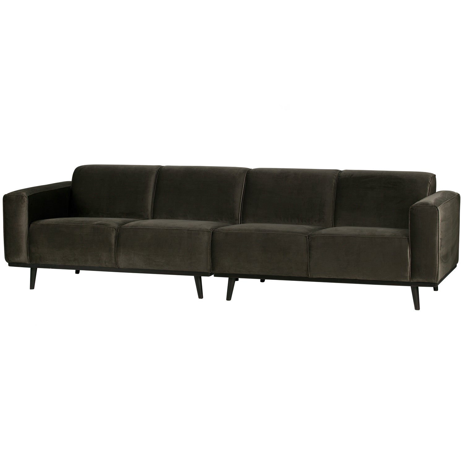Statement 4-zits bank 280 cm chenille velvet perzikroze