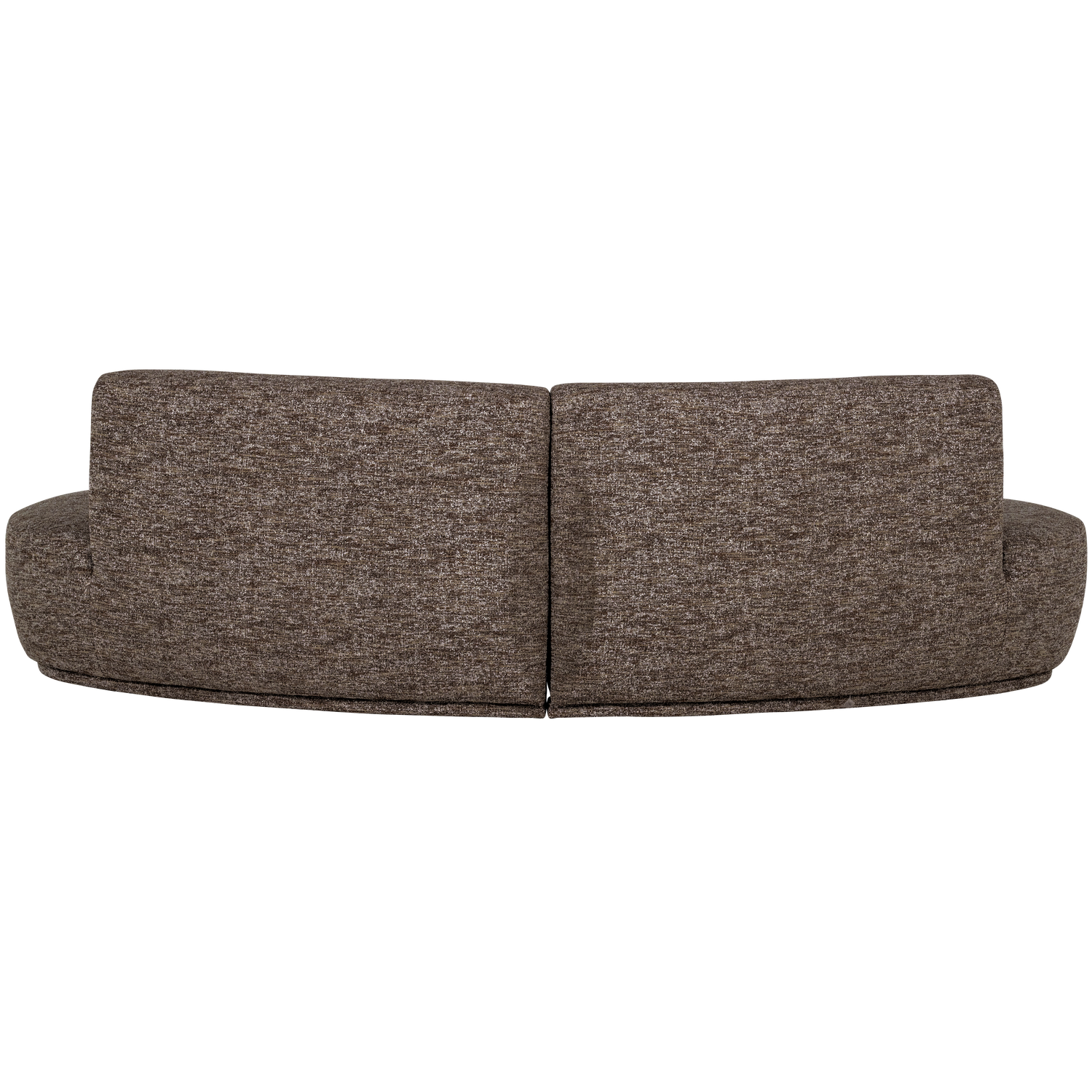 Batavier half ronde bank 4-zits velvet lichtbruin melange