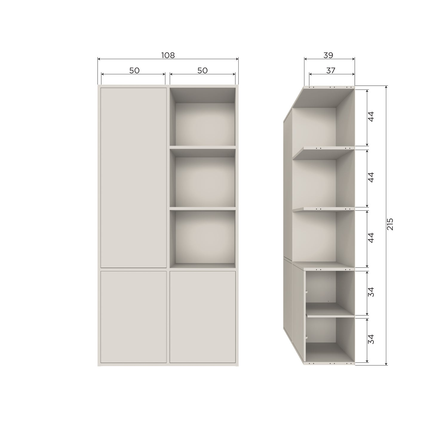 Meggy opbergkast links 108 cm grenen middenbruin [fsc]