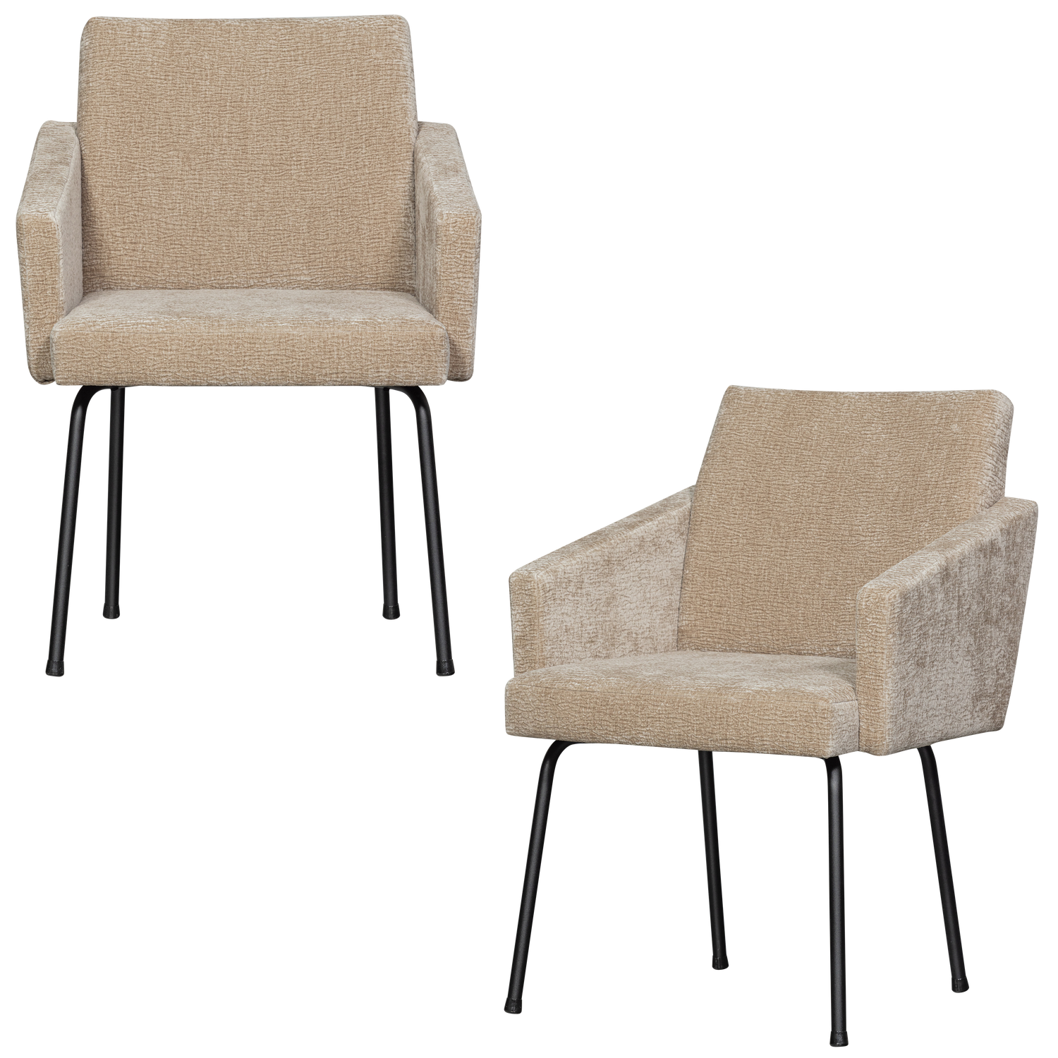Mount eetkamerstoel met armleuning 3d chenille middenbruin