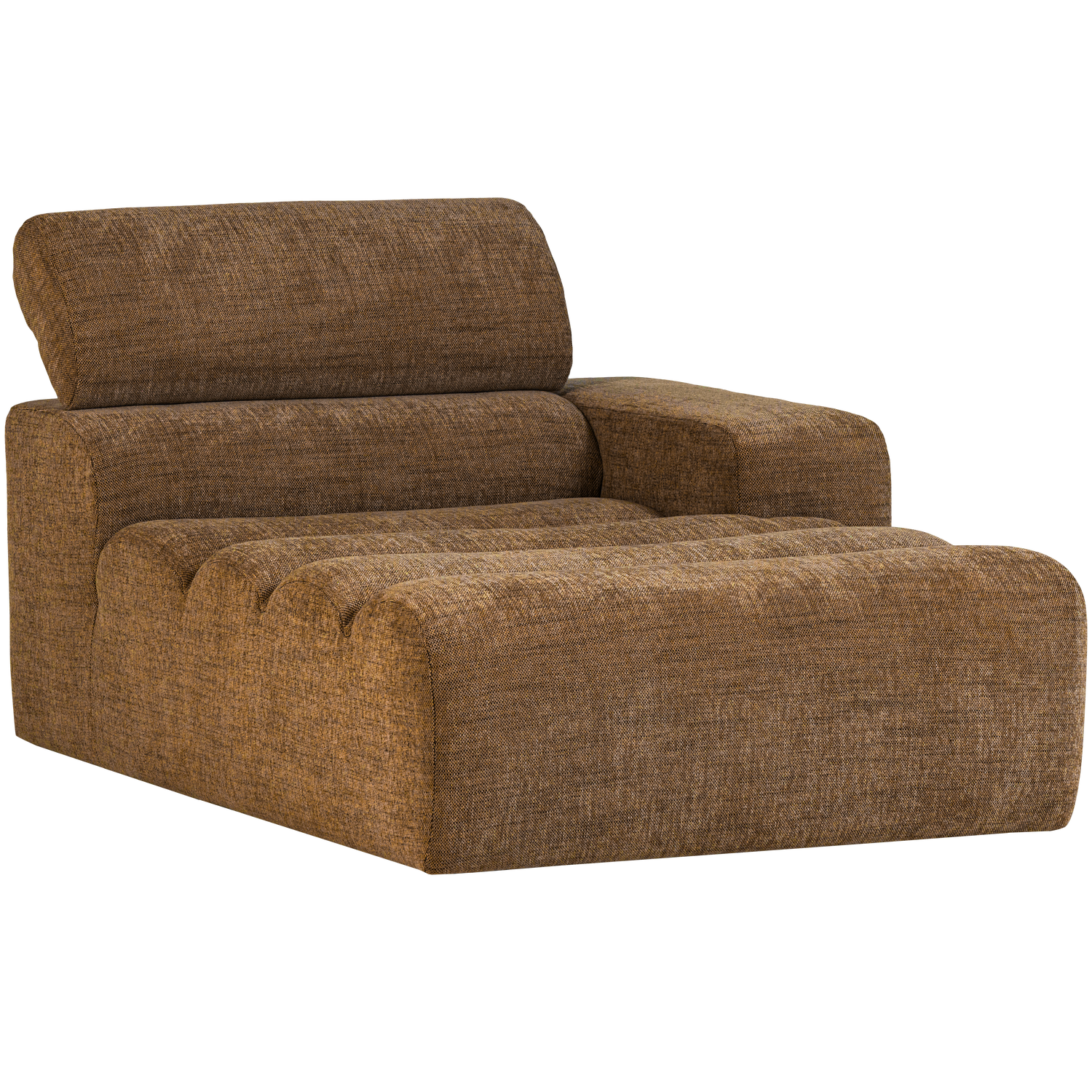 Novi chaise longue element arm rechts boucle karamelbruin