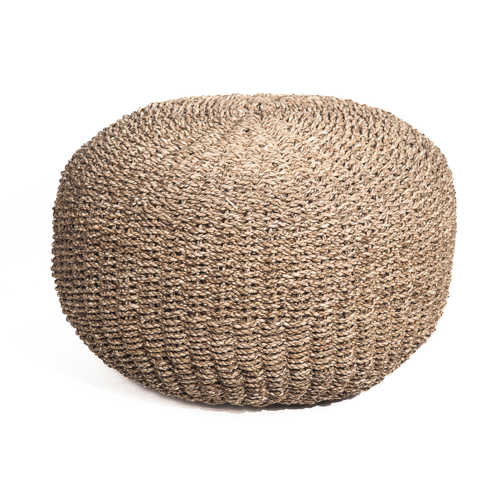 Poef zeegras naturel Ø55x34cm