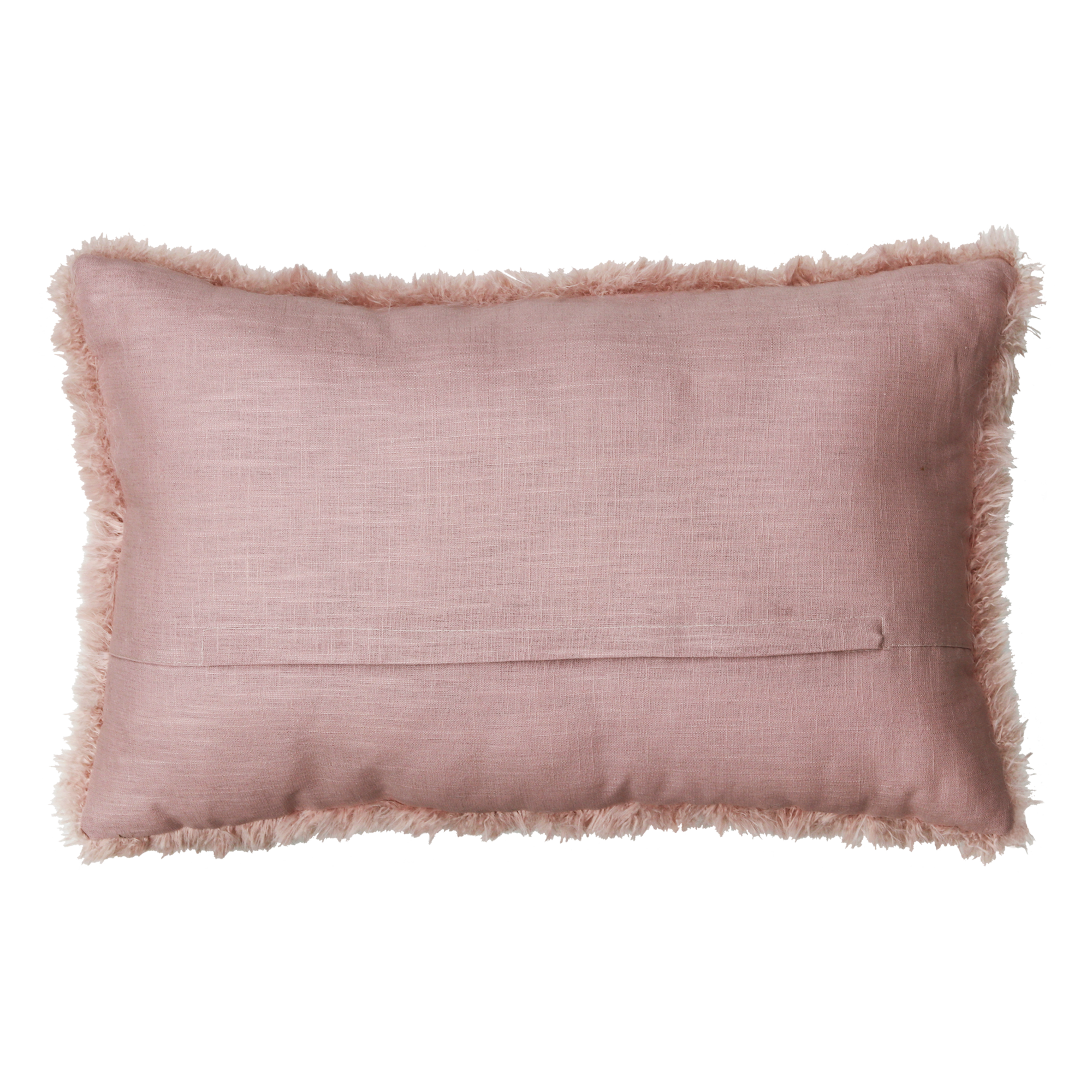 Kussen bont linnen oud roze