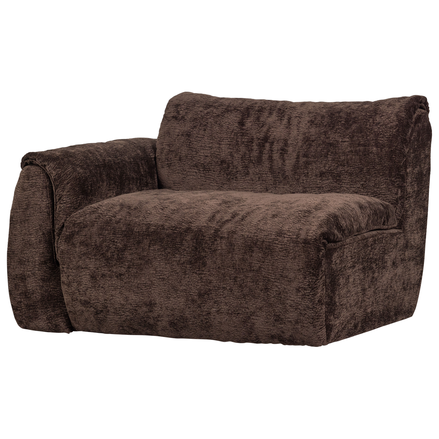 Baggy 1-zits element met arm links geweven chenille oudroze