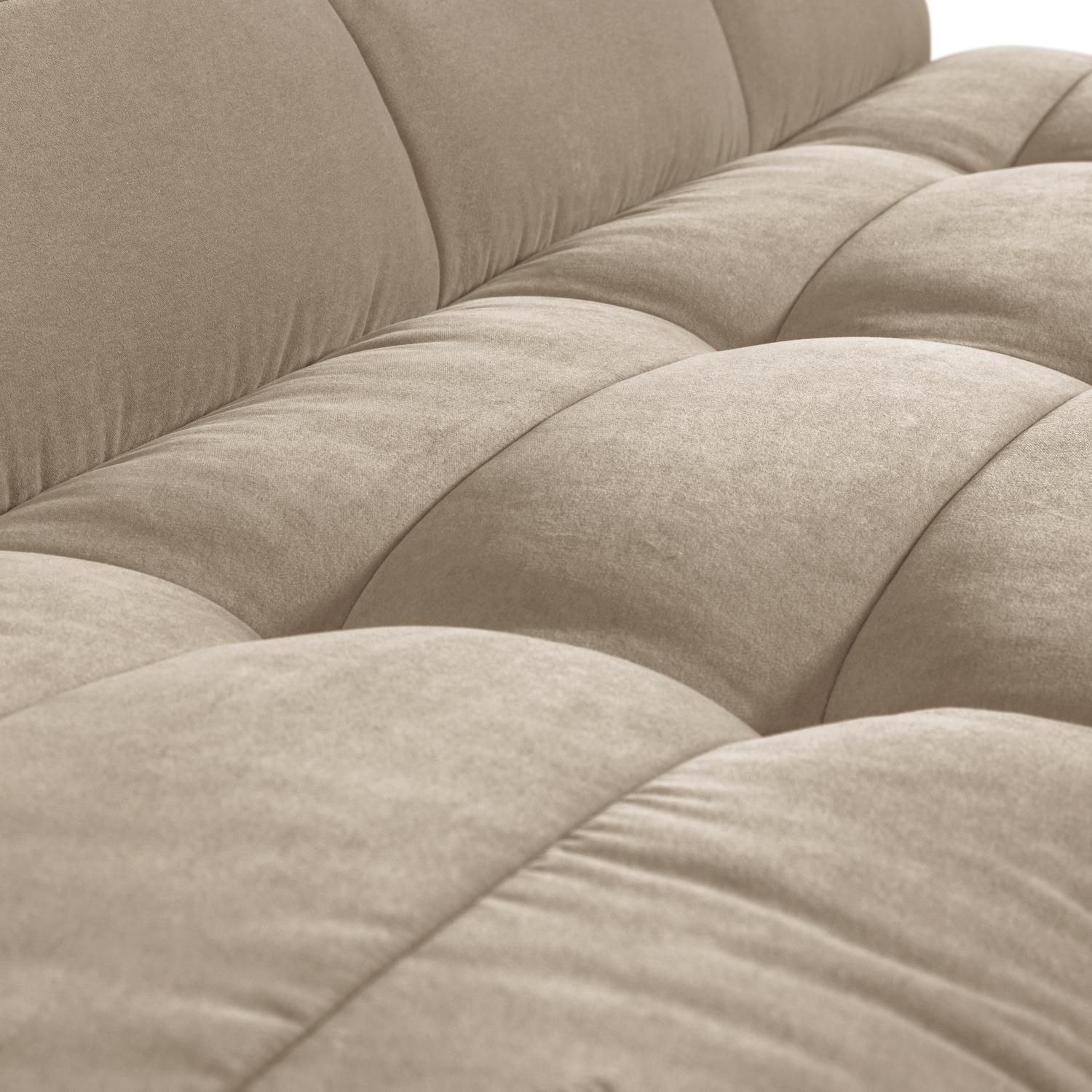 Cluster eetbankje met rugleuning boucle khaki bruin