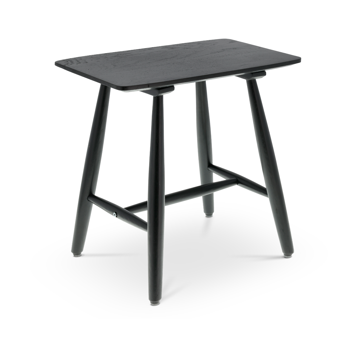 Bast houten krukje zwart