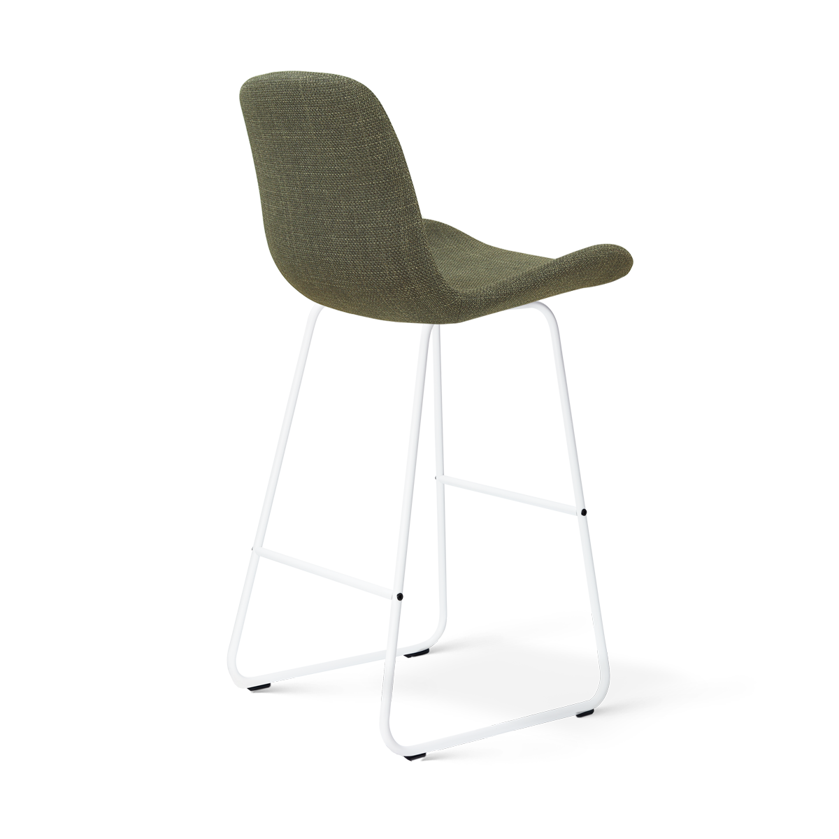 Barkruk Nino-Fé wit onderstel rib beige 75 cm