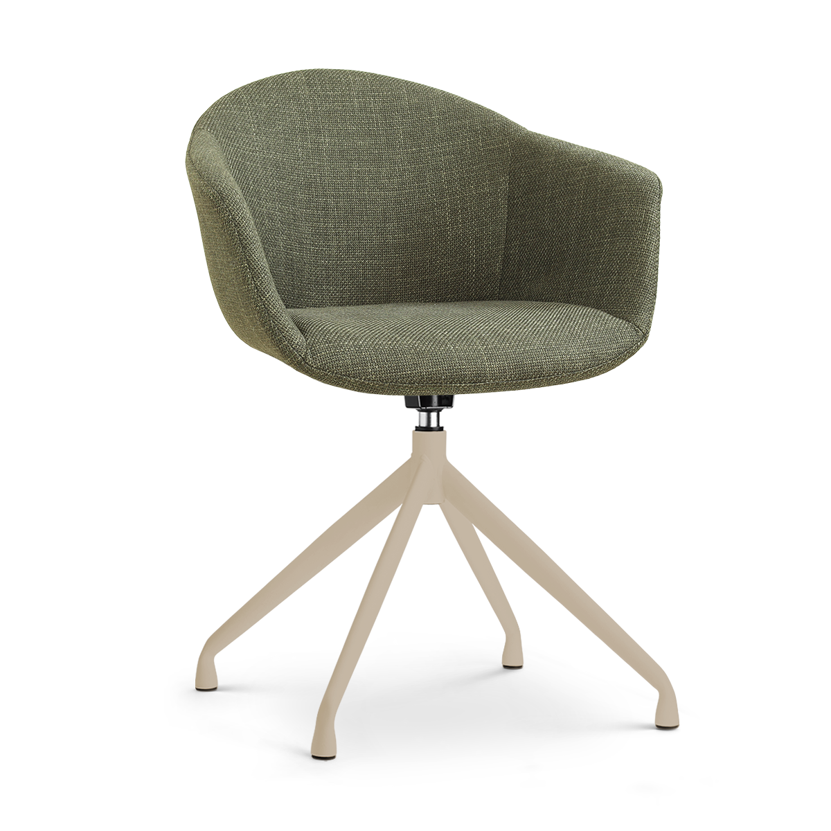 Draaibare eetkamerstoel Nola-Otis met armleuningen - beige onderstel