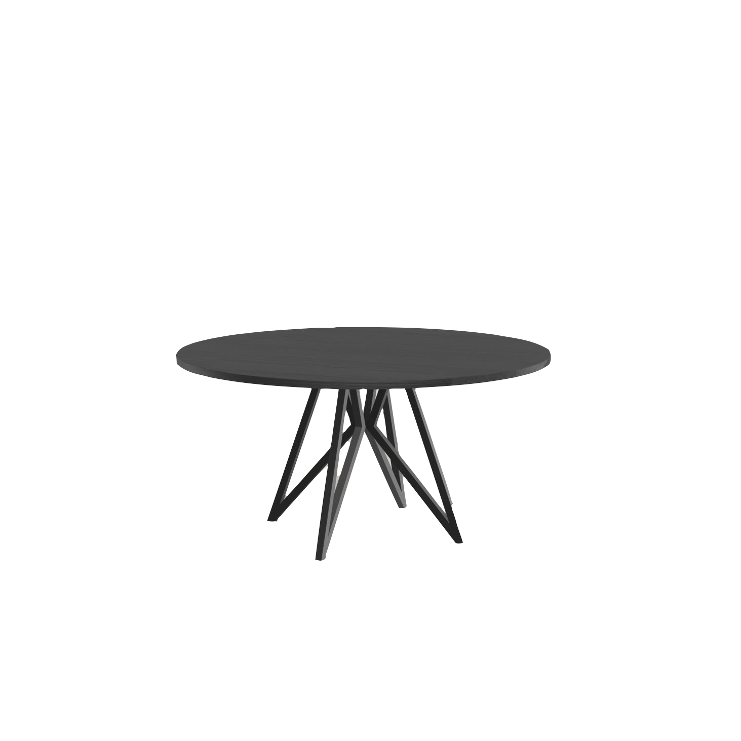 Studio HENK tafel Butterfly Rond Quadpod - zwart frame, zwarte beits
