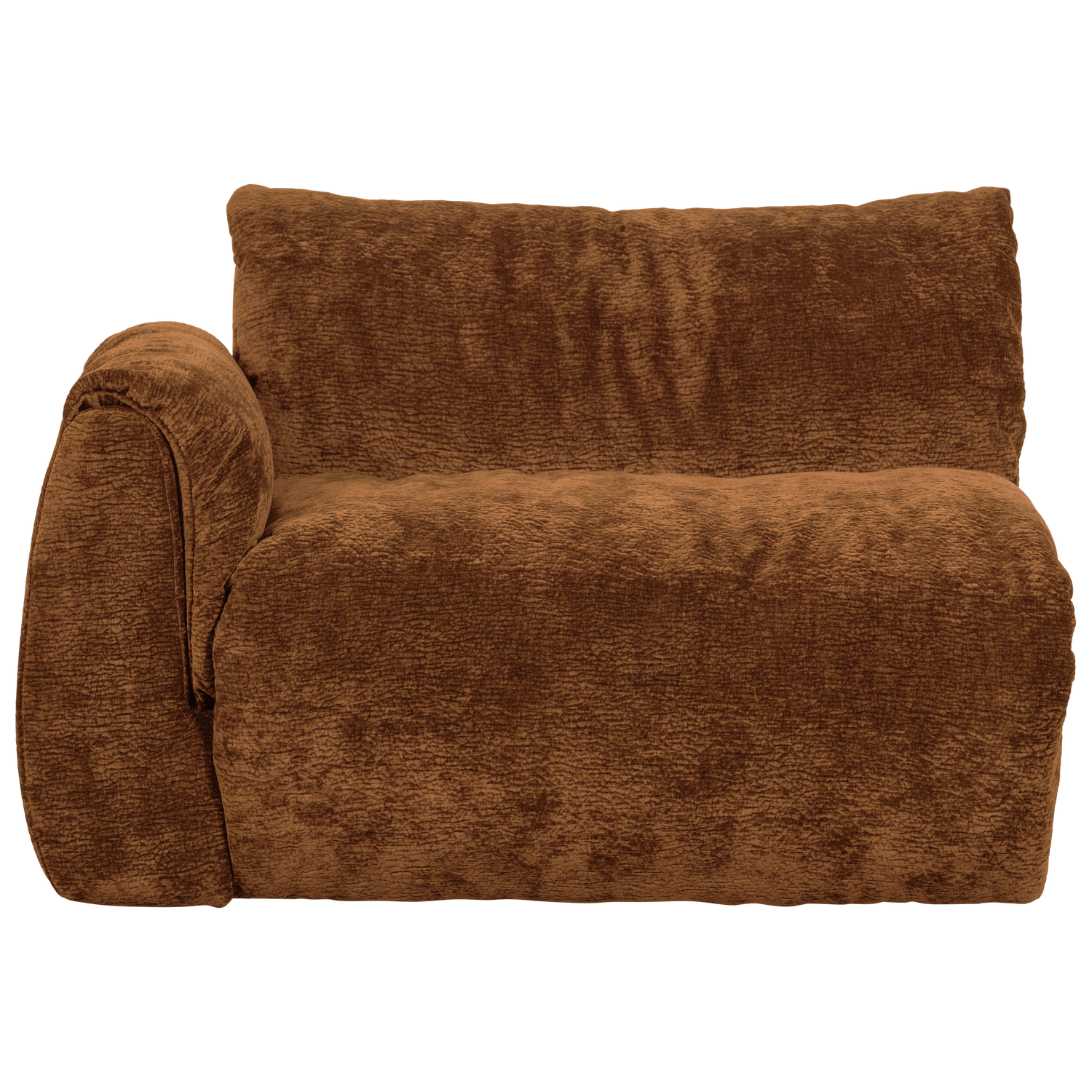 Baggy 1-zits element met arm links geweven chenille oudroze