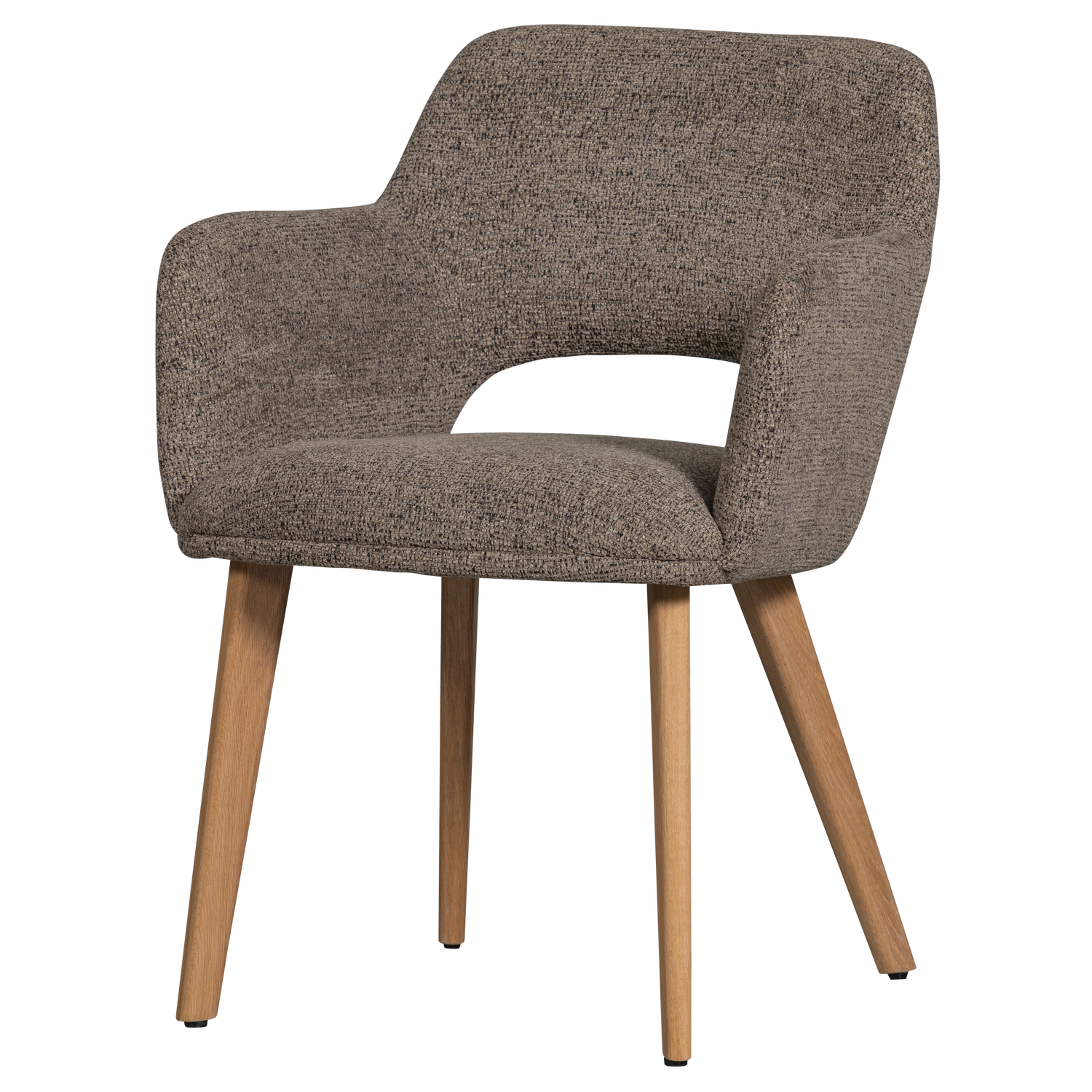 Murat eetkamerstoel taupe met houten poot naturel