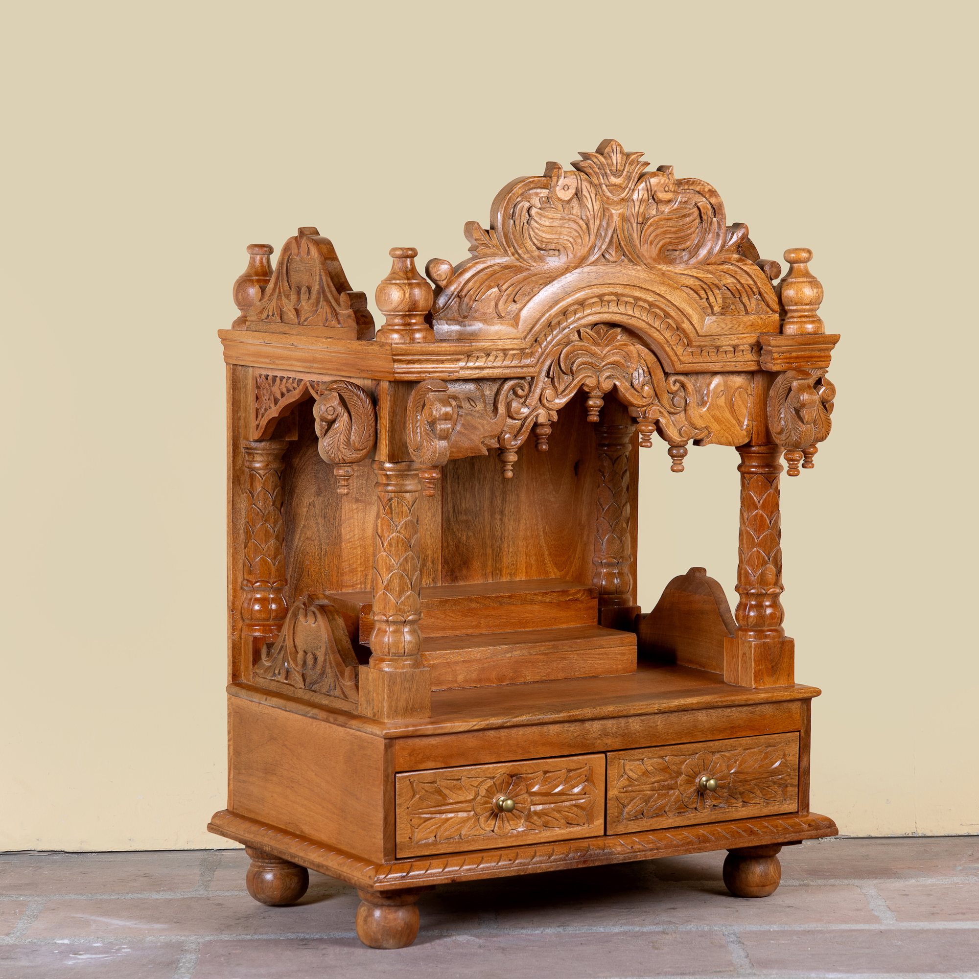 Meher - Handgesneden Mandir van Mangohout 
