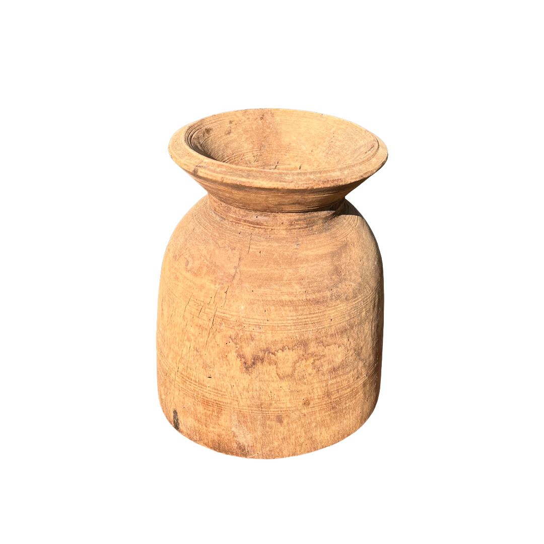 Houten pot Hoog uniek item