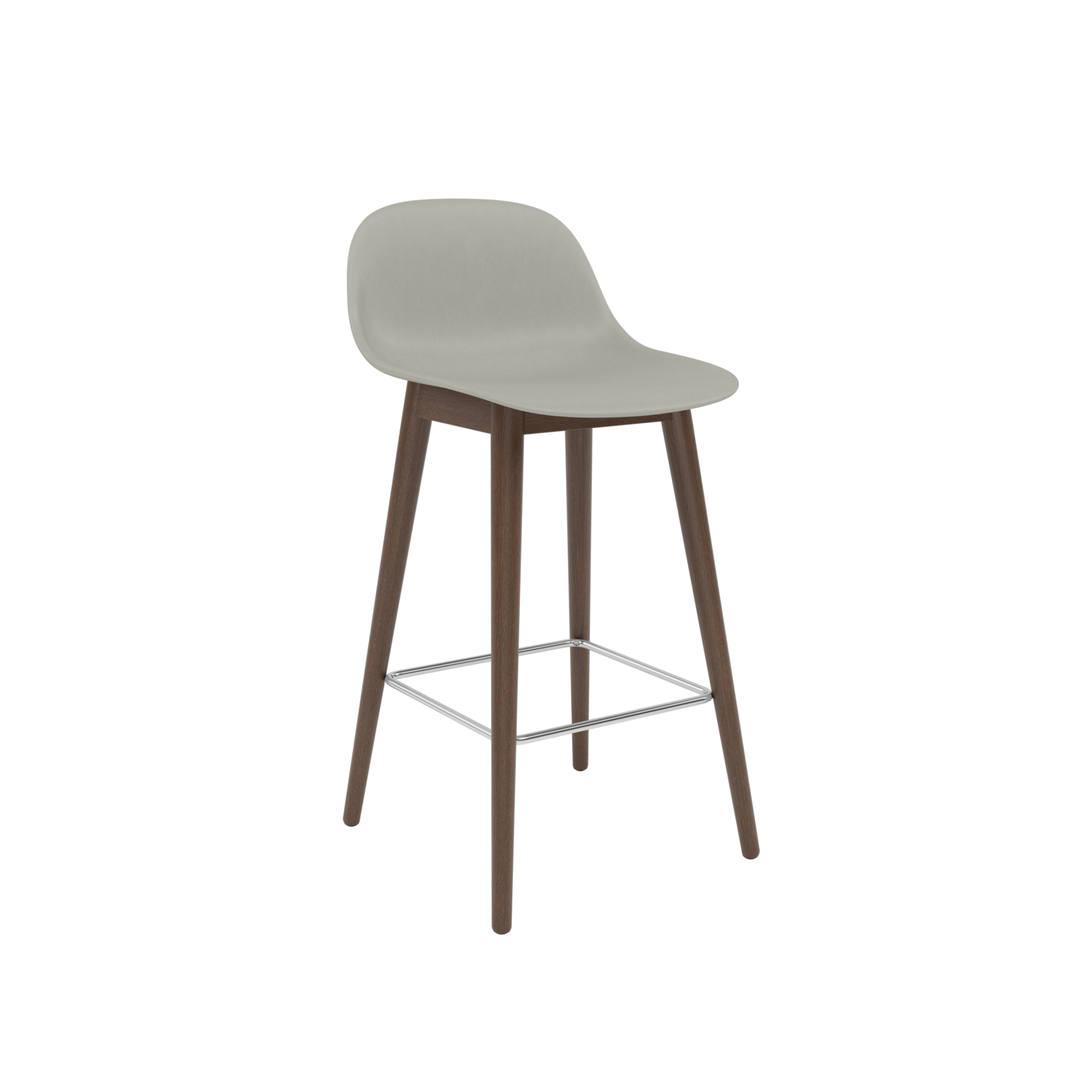 Muuto barkruk met rugleuning Fiber Counter Stool Wood Base