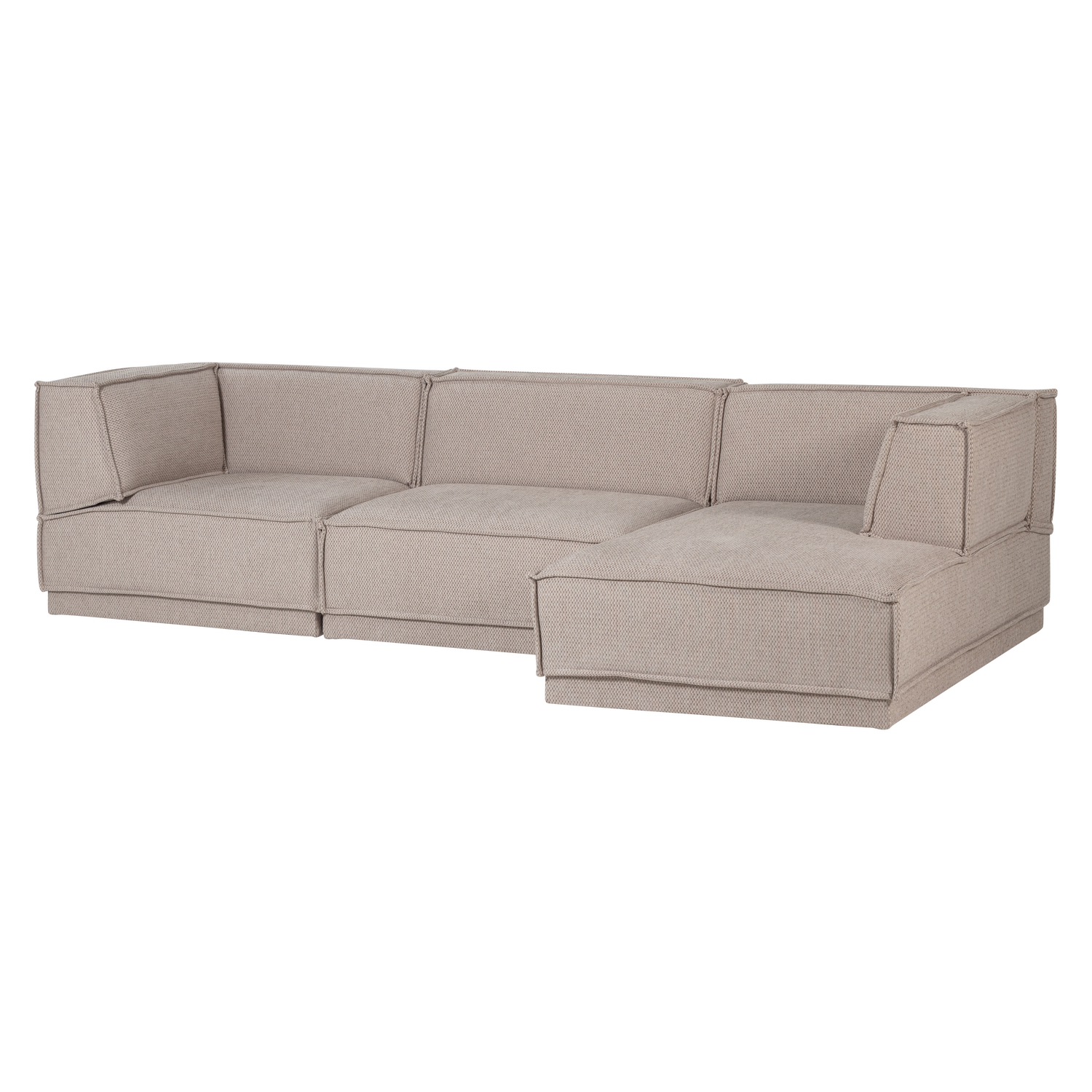 Manu chaise longue bank rechts velvet bruin [fsc]