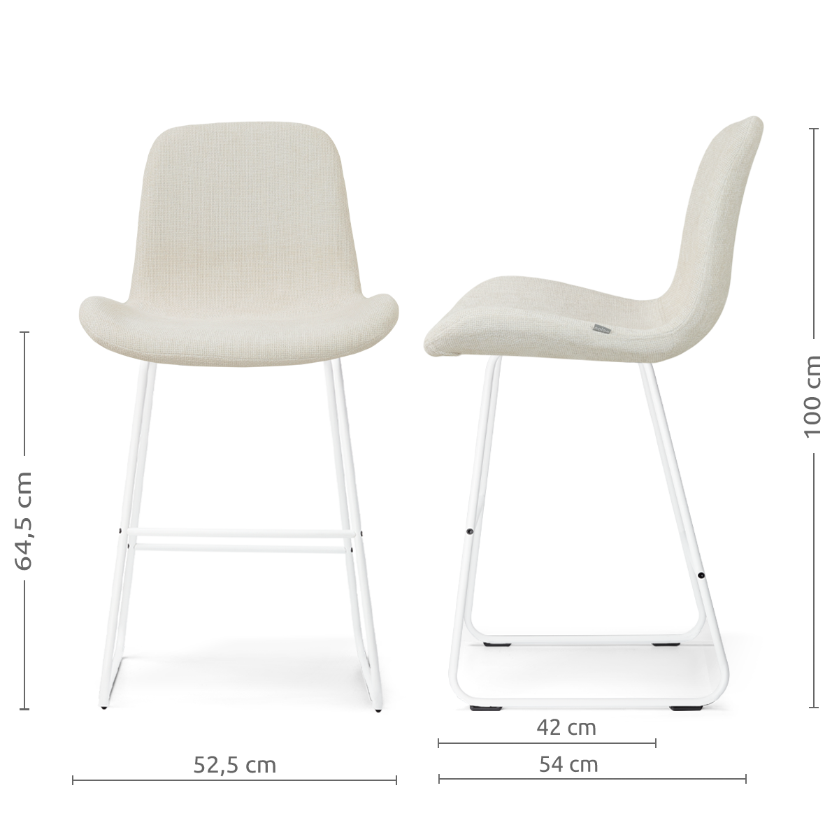 Barkruk Nino-Fé - wit onderstel - 65 cm